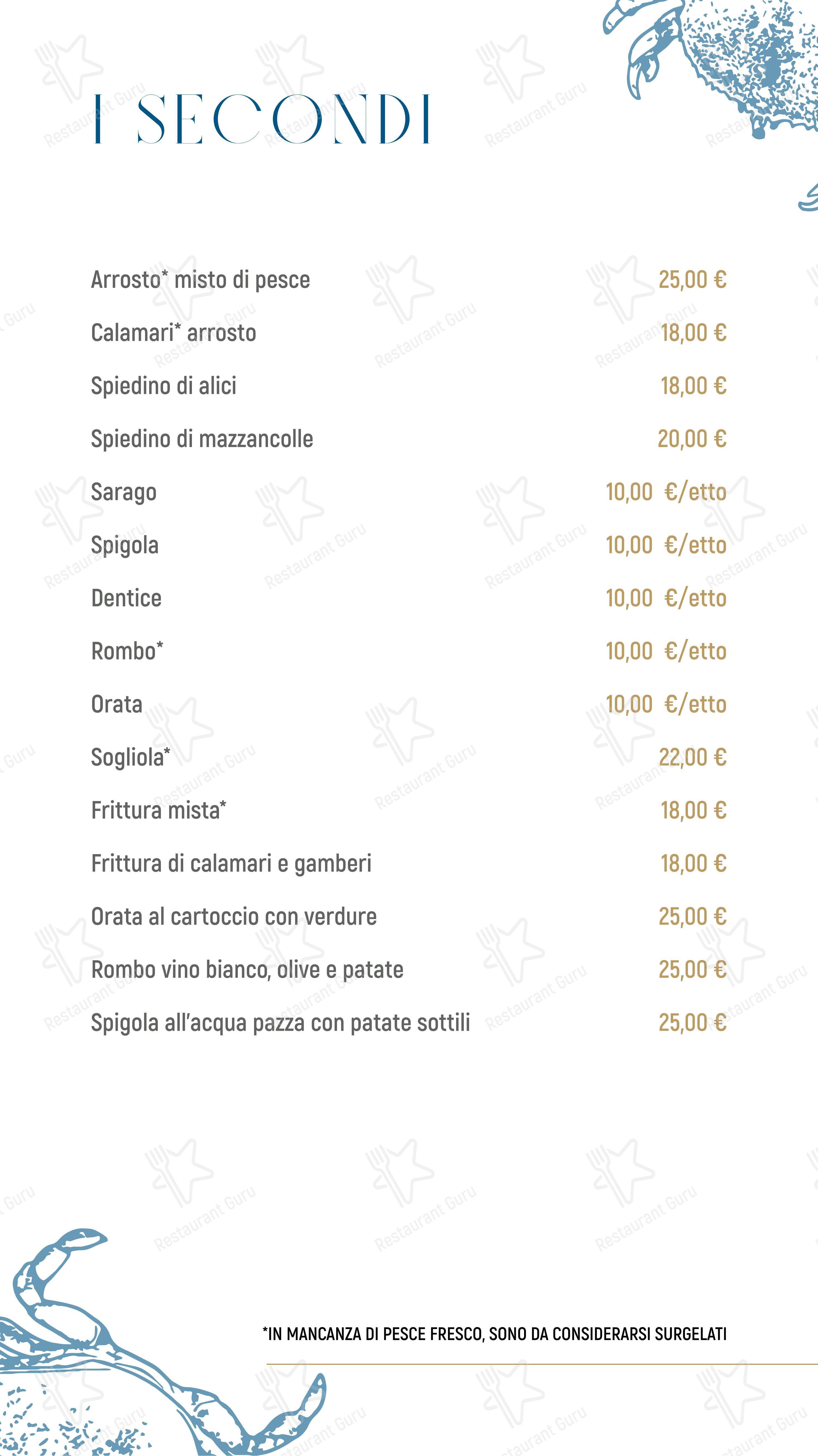 Menu per Ristorante Gina ristorante