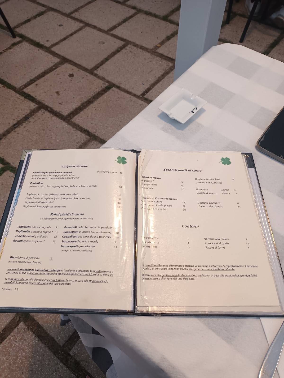 Menu di Ristorante Il Quadrifoglio 
