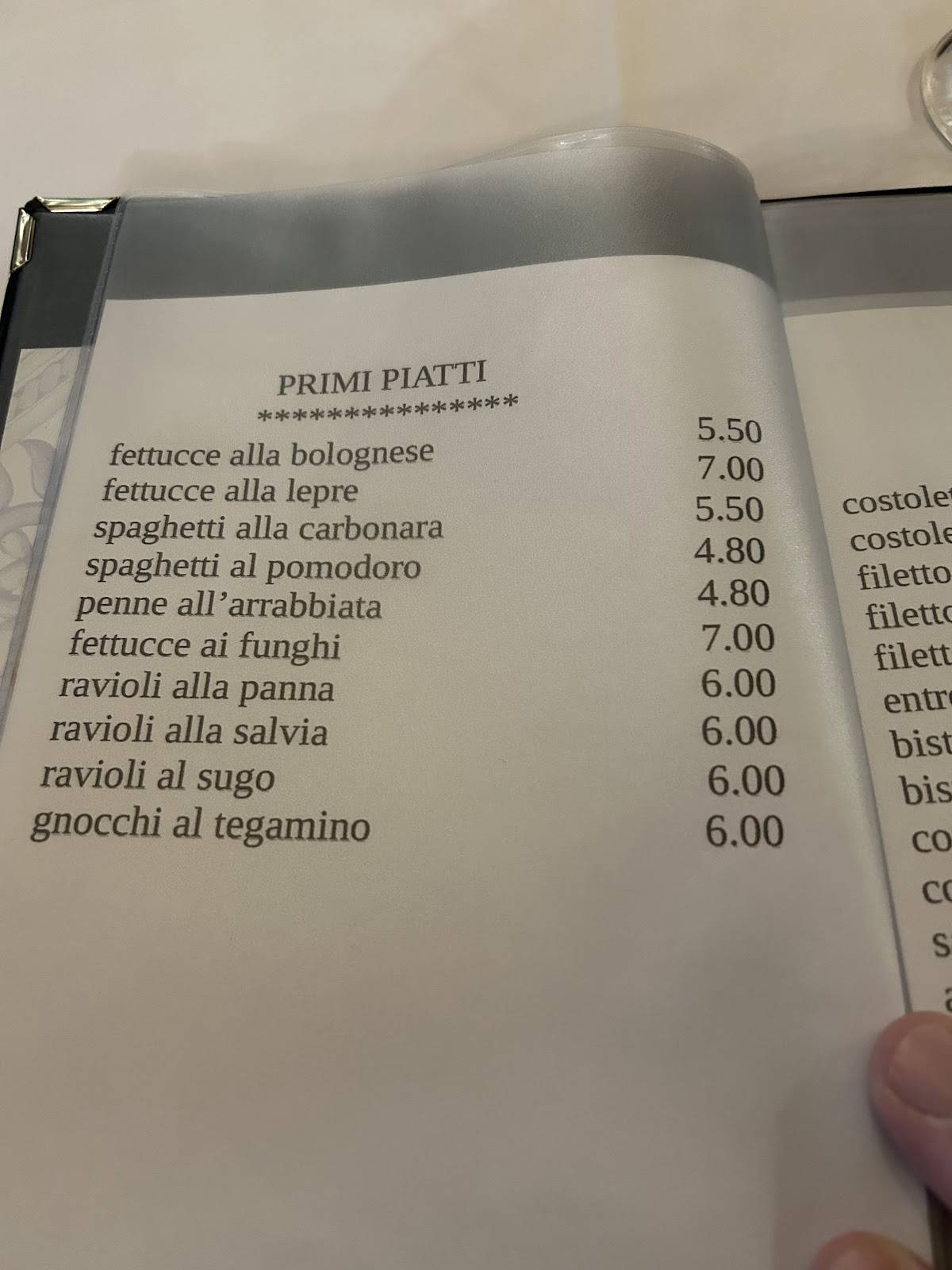 Menu di Ristorante Il Rustico 