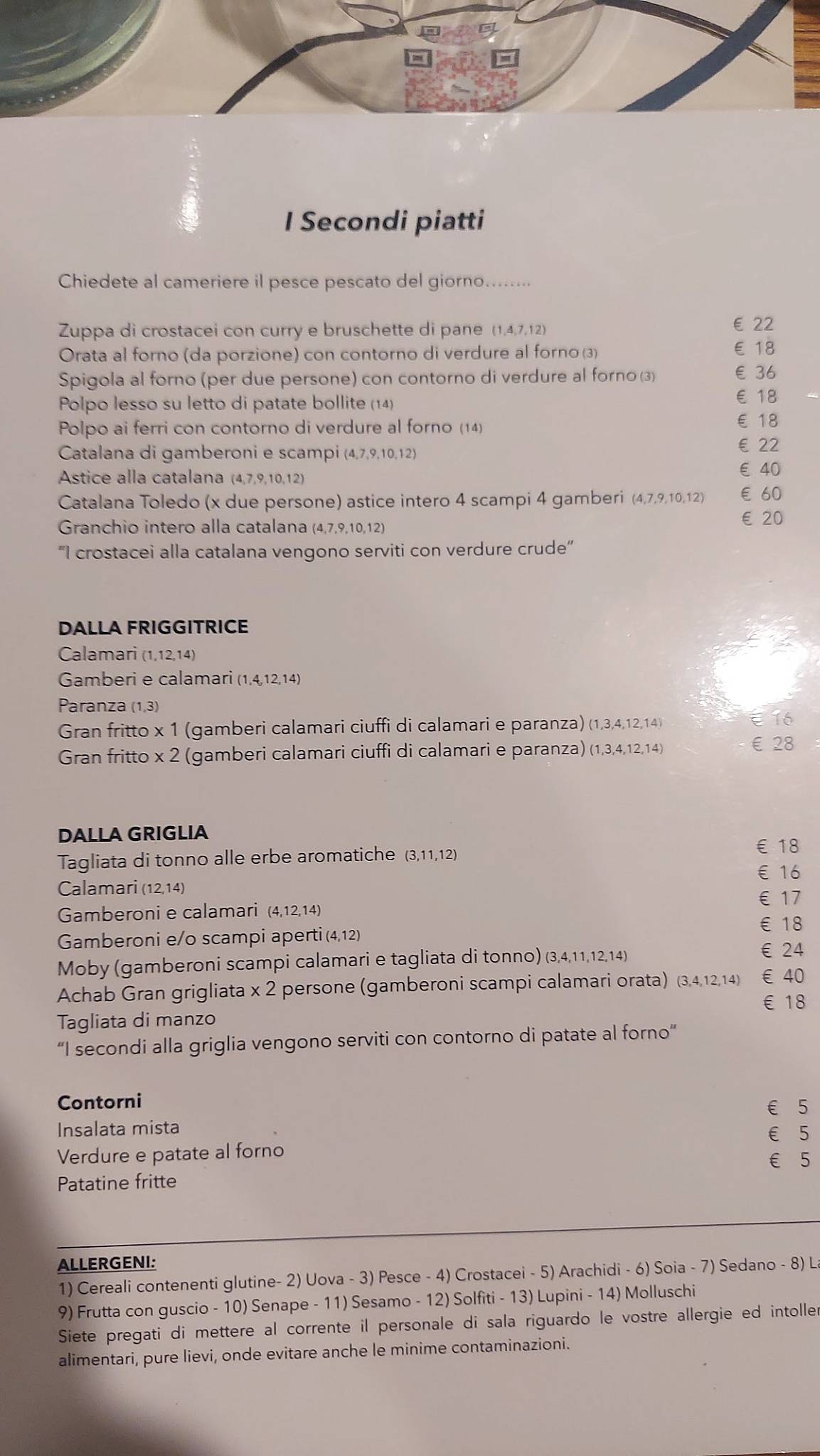 Menu di Ristorante L'Acqua Cheta 