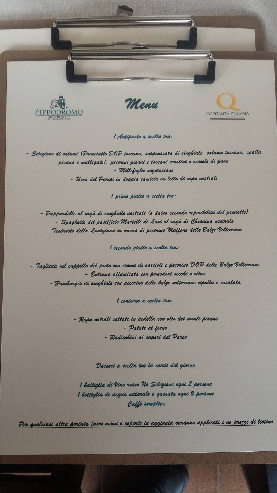 Menu di Ristorante L'Ippodromo 