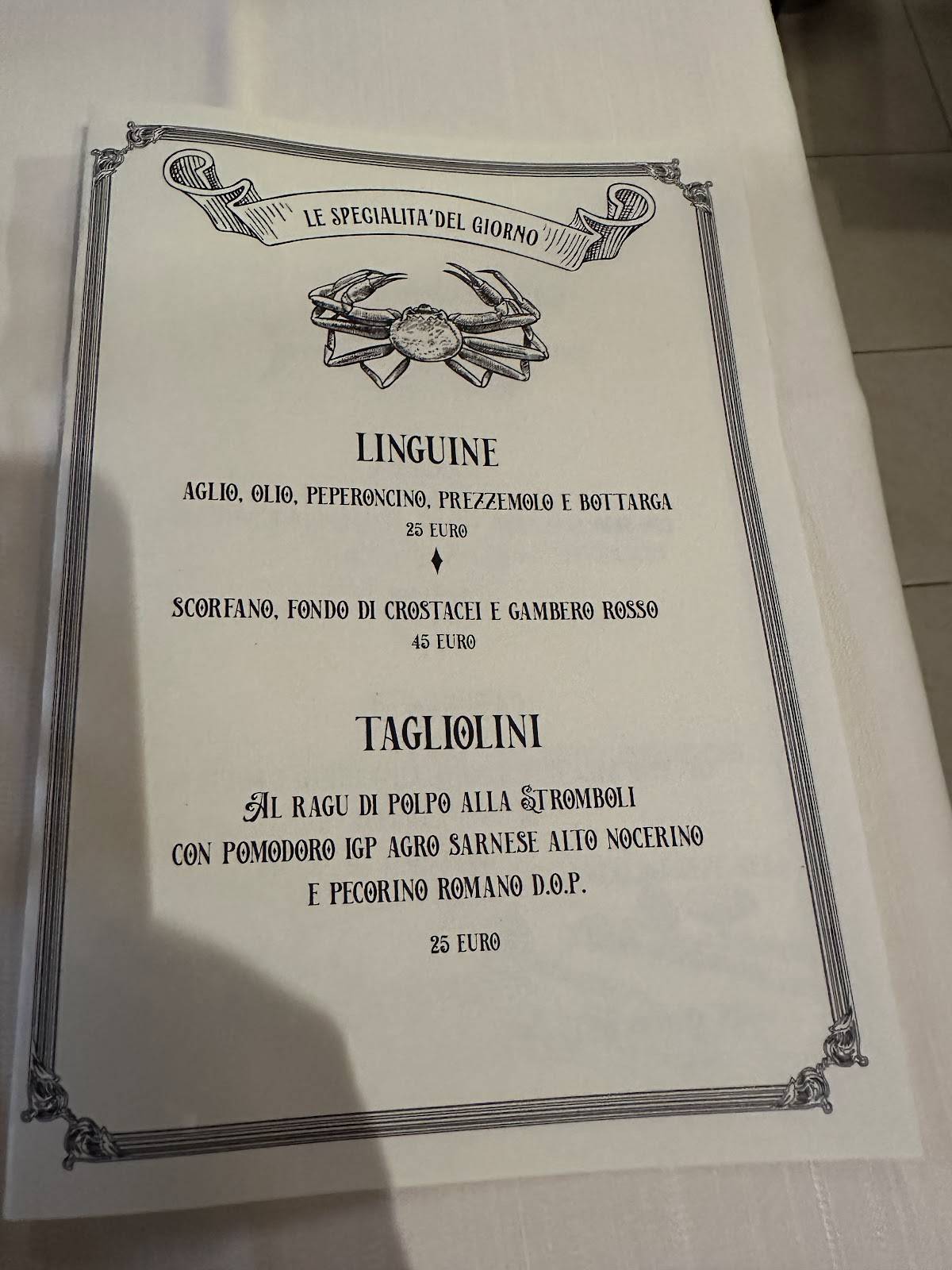 Menu di Ristorante La Bombarda 