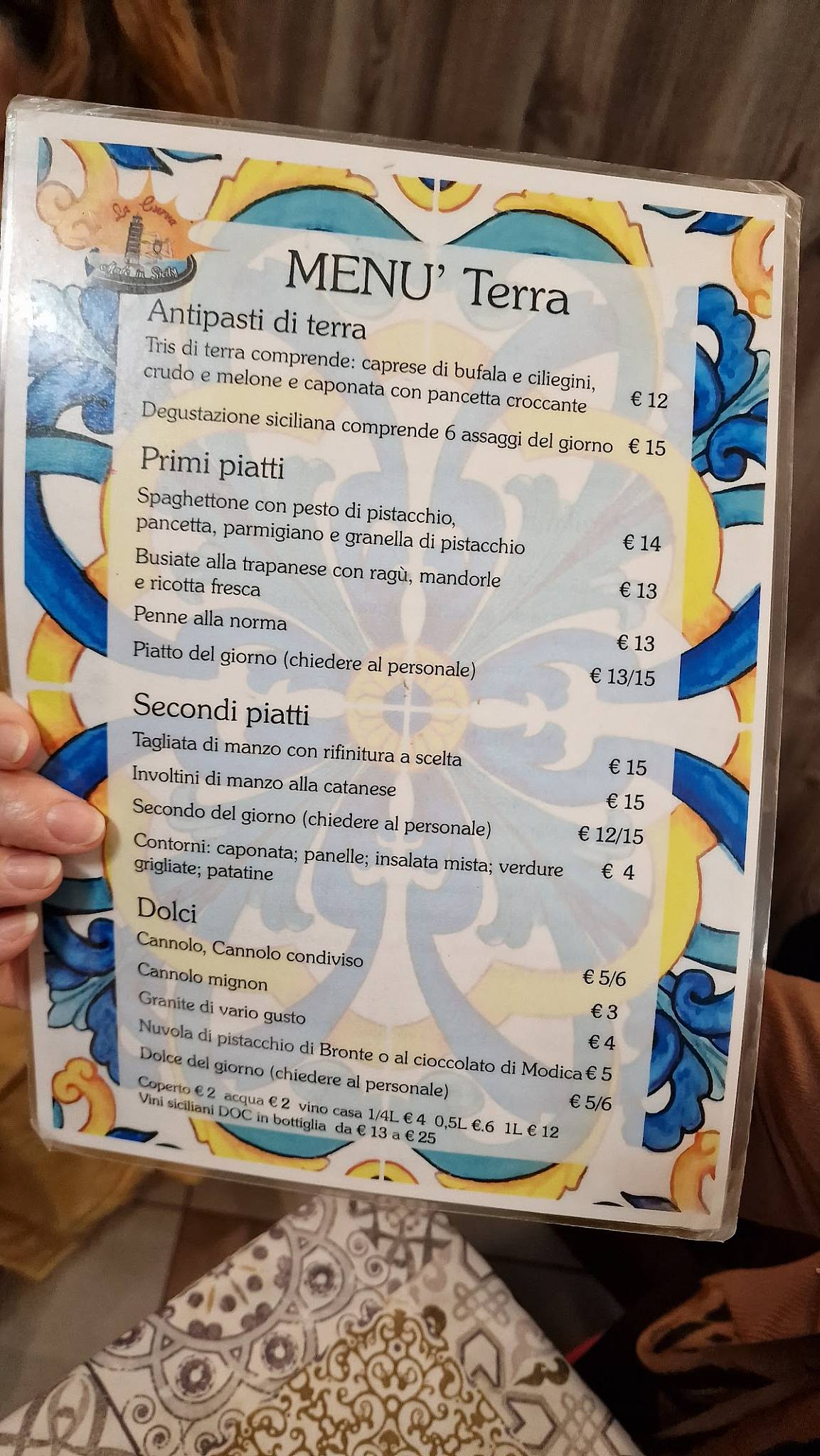 Menu di Ristorante La Curva Made in Sicily 