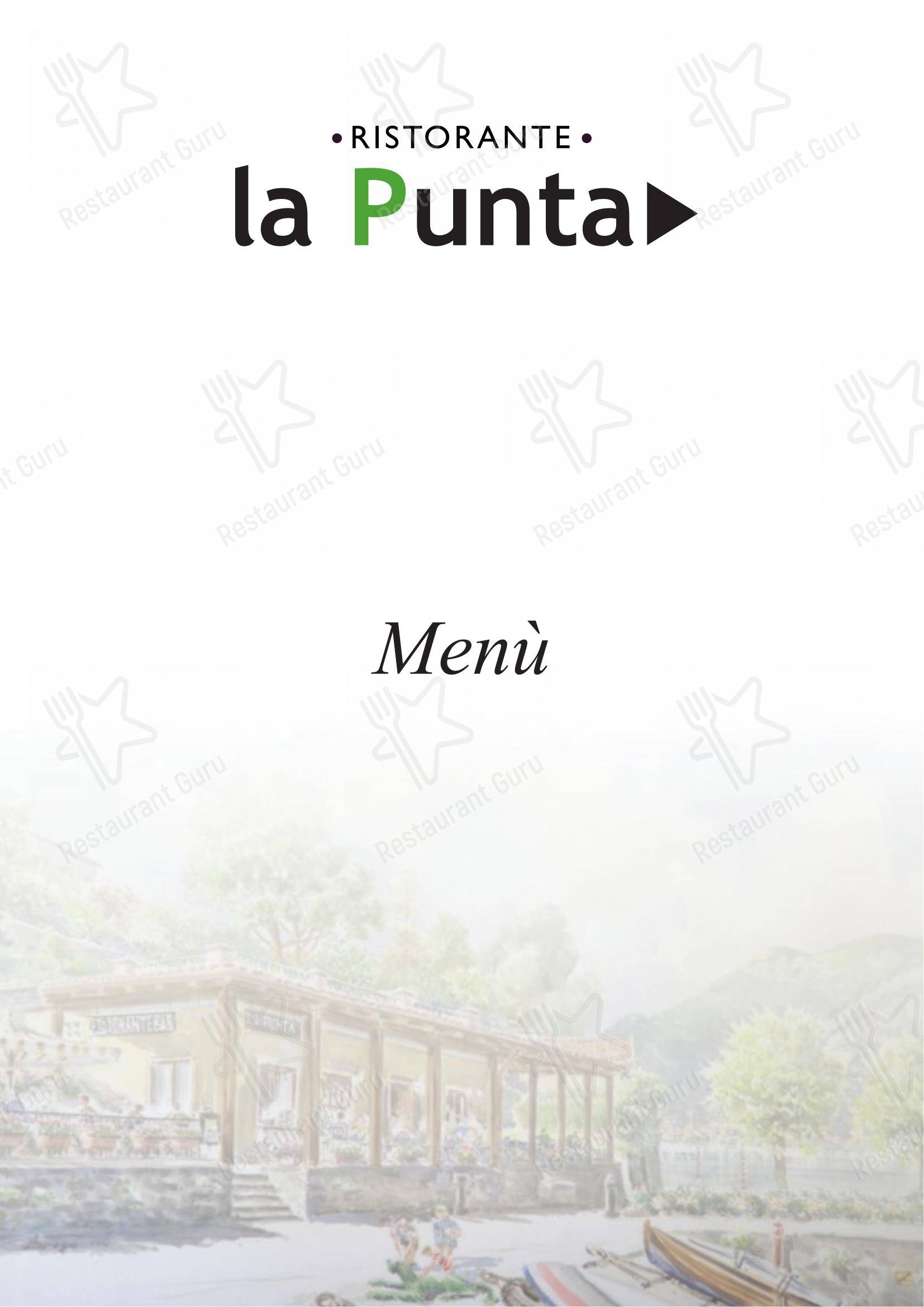 Menu bar per Ristorante La Punta in Bellagio