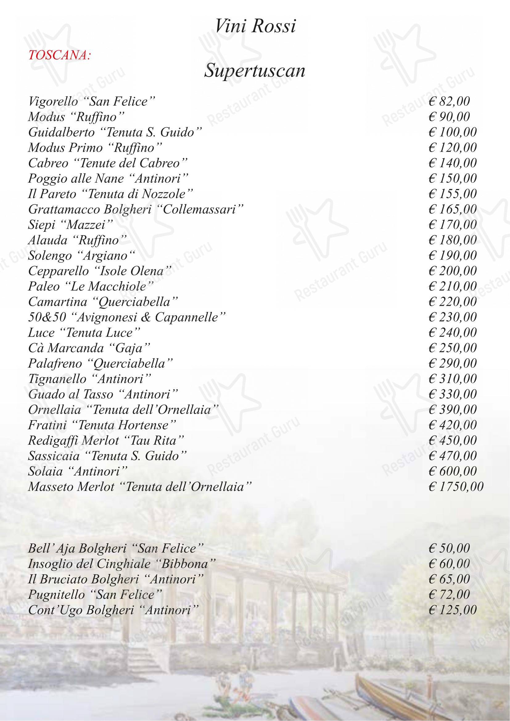 Коктейльная карта per Ristorante La Punta pub & bar