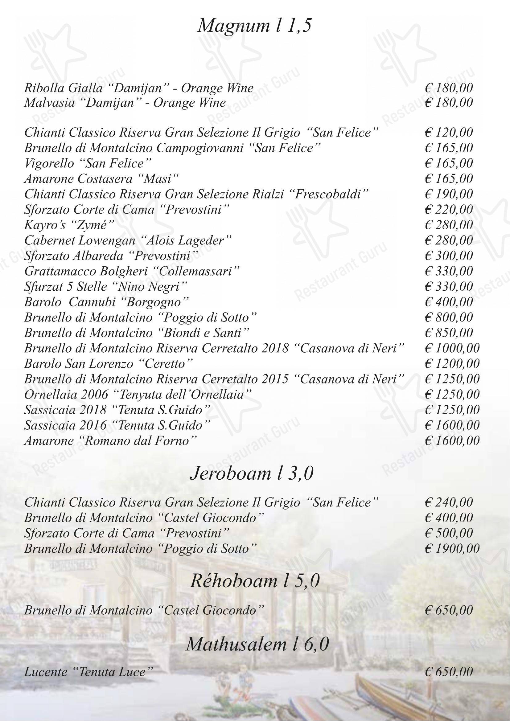 Menu di Ristorante La Punta - Коктейльная карта