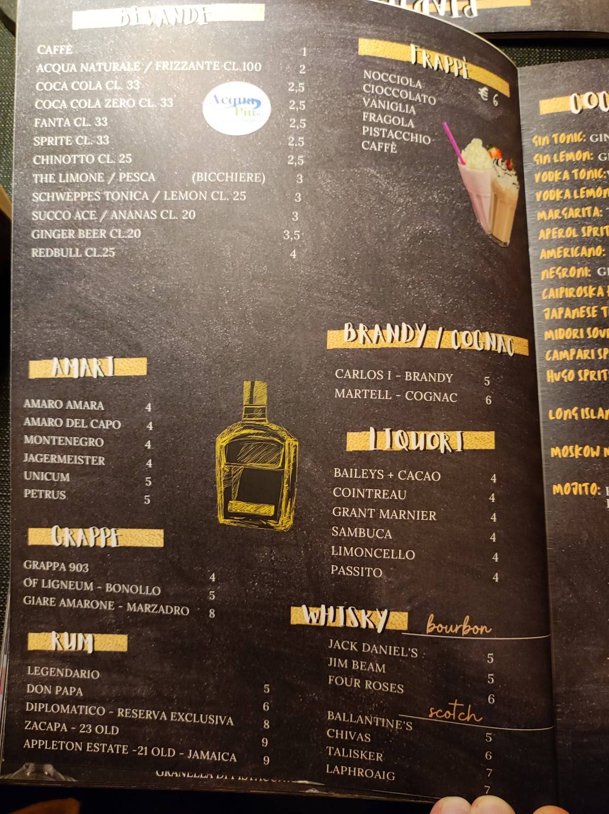 Menu di Maracanà pub 