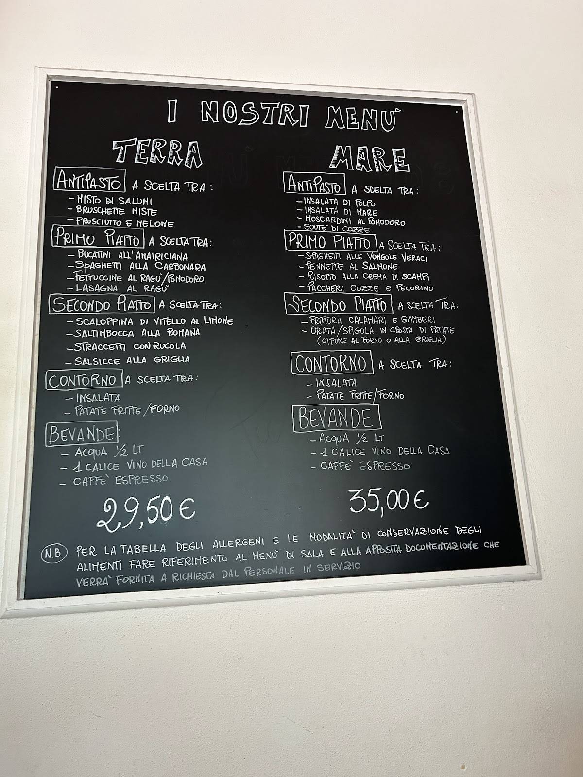 Menu di Ristorante Mercato 8 