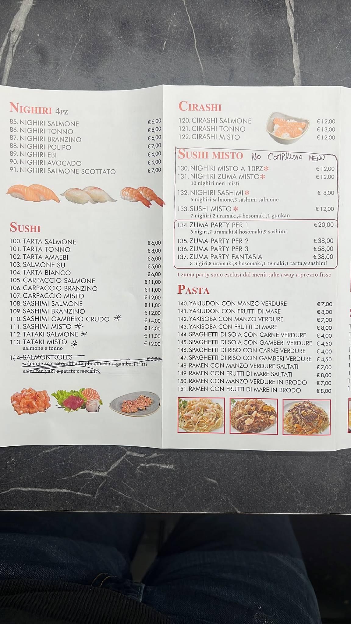 Menu di Ristorante Namu 