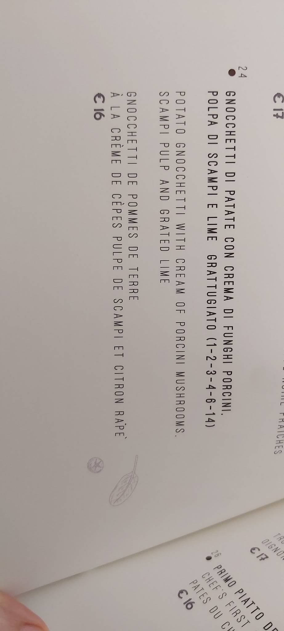 Menu di Ristorante Piazza Palmieri 