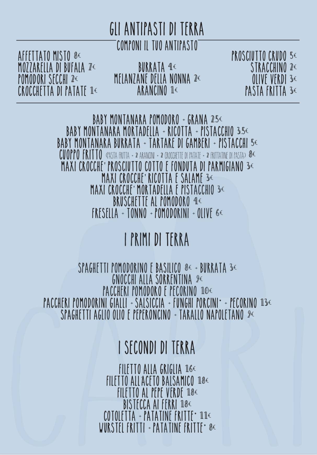 Menu di Ristorante Pizzeria Capri 