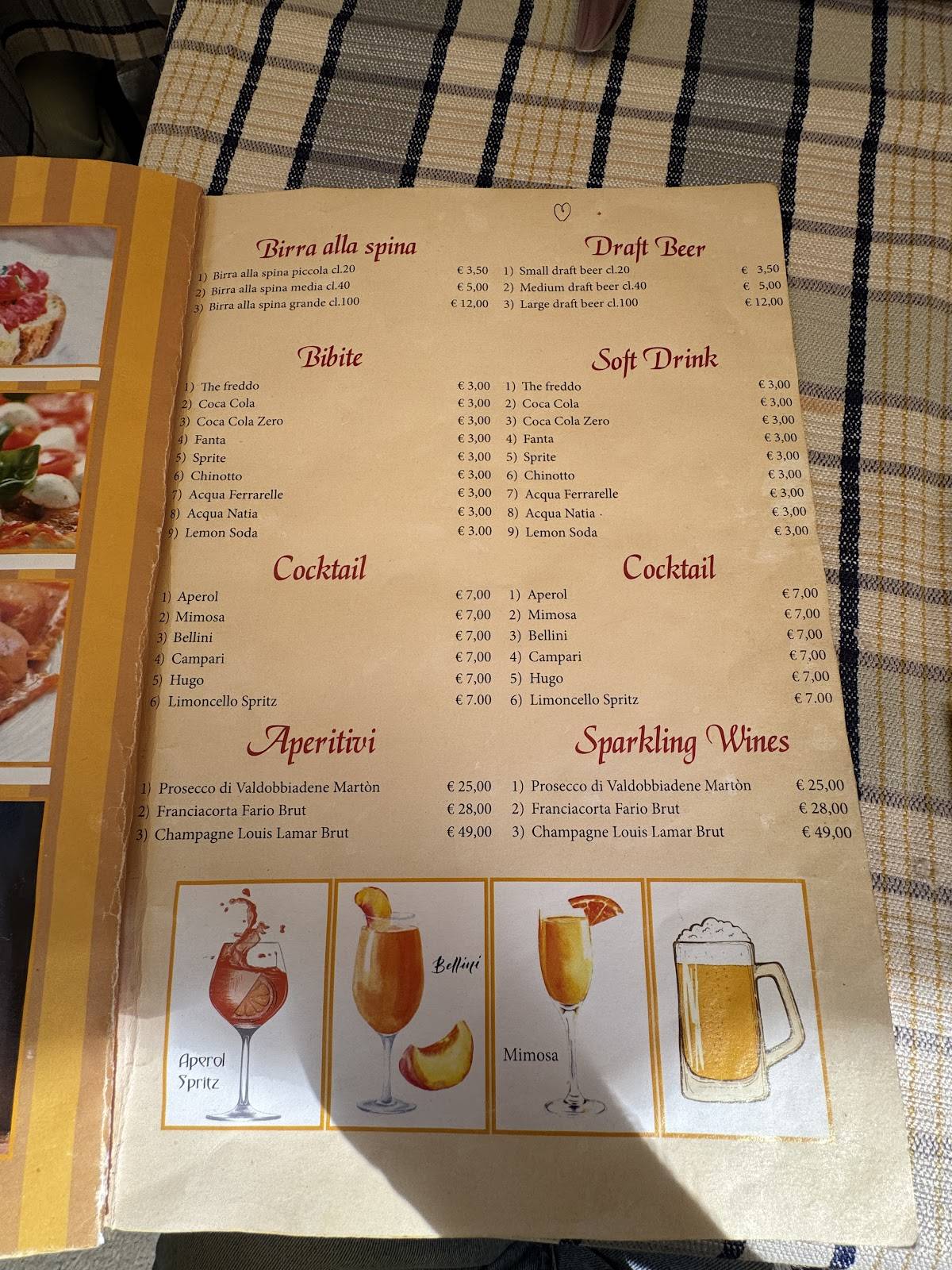 Menu de Ristorante Pizzeria Castello