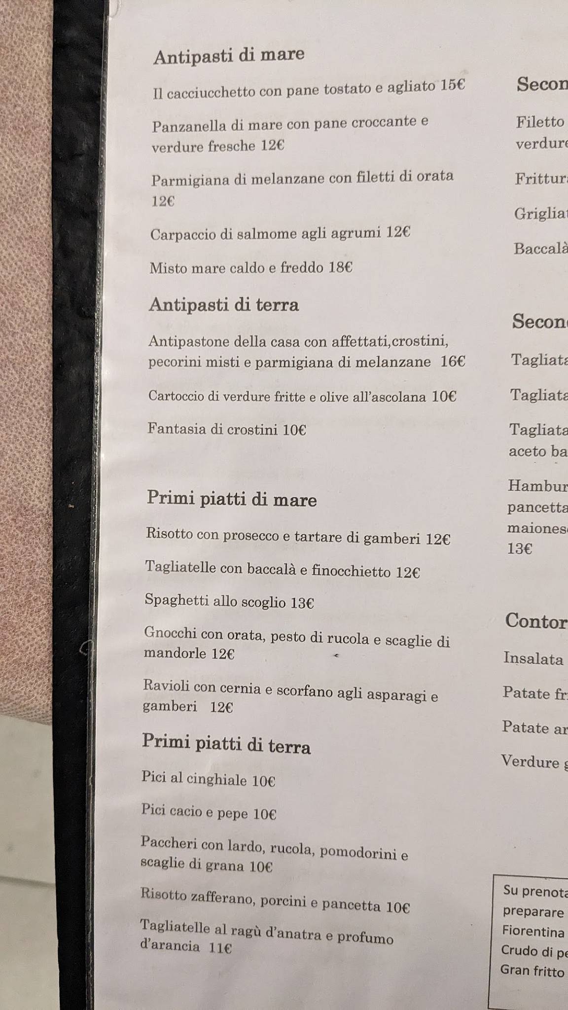 Menu di Ristorante Pizzeria Da Meme 