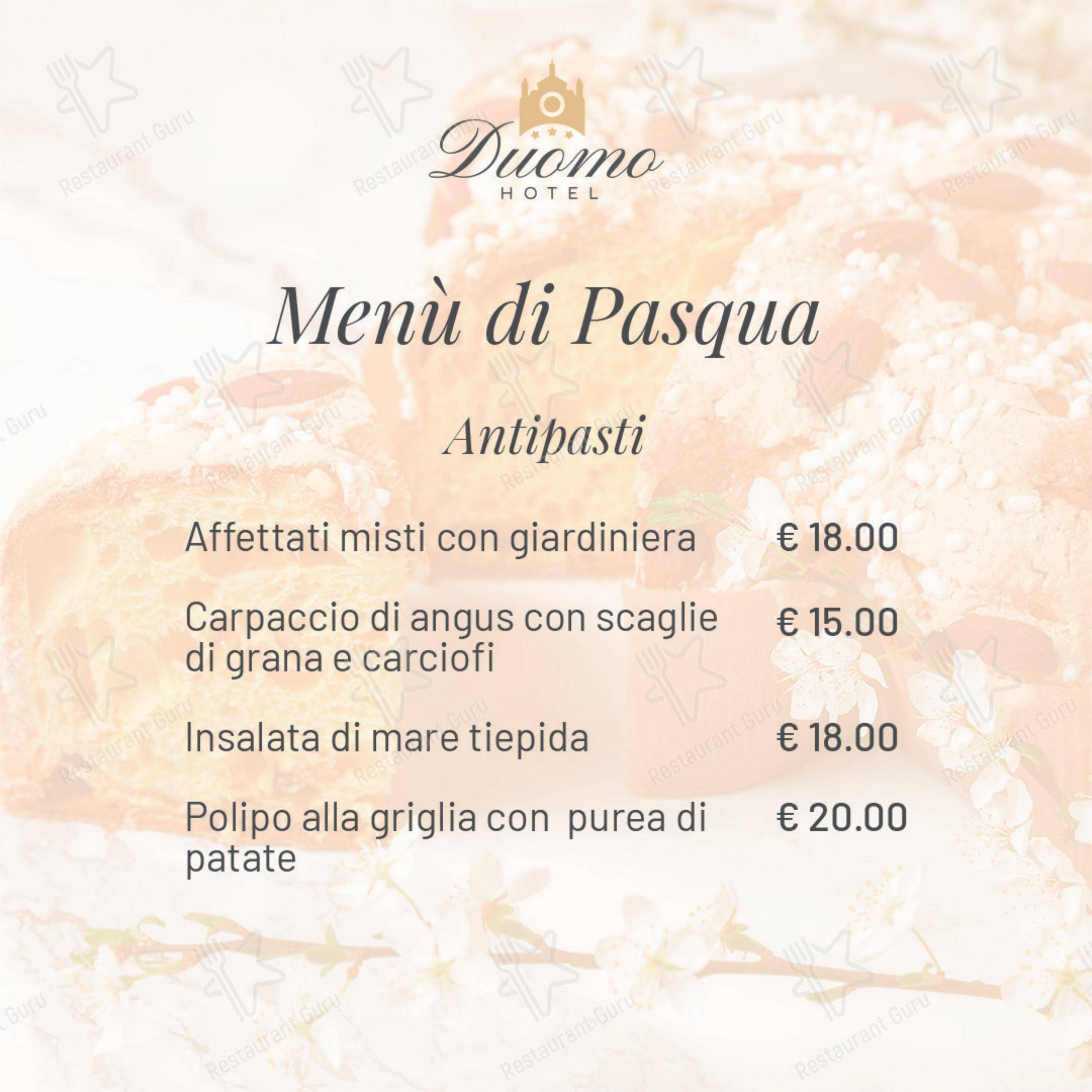 Ristorante Pizzeria Duomo in Cremona - Menu