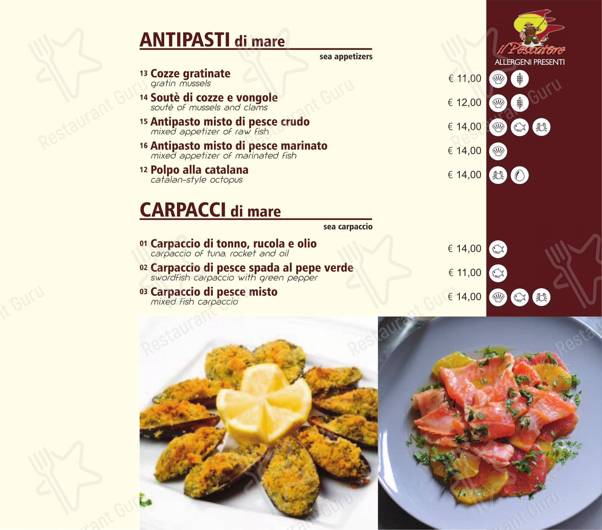 Menu per Ristorante Pizzeria Il Pescatore 4 in Casale Monferrato