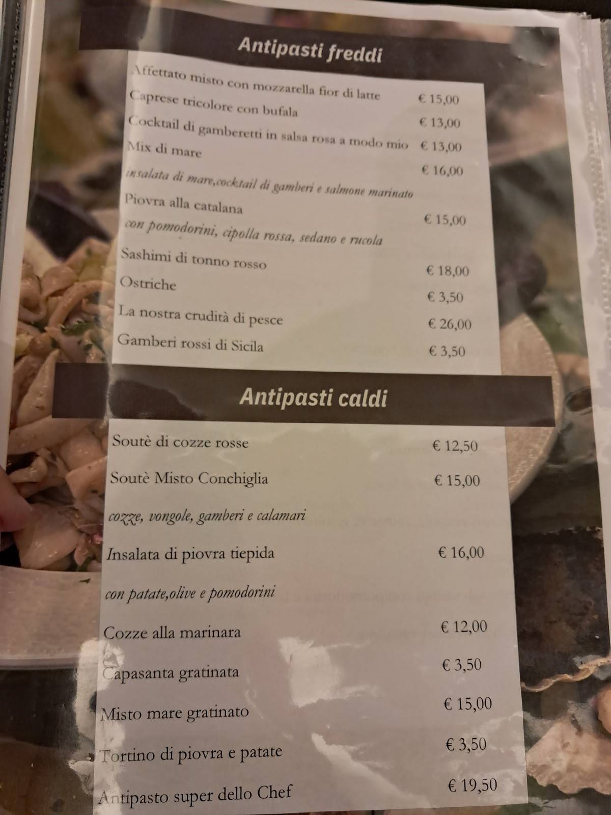 Menu di Ristorante Pizzeria La Conchiglia 
