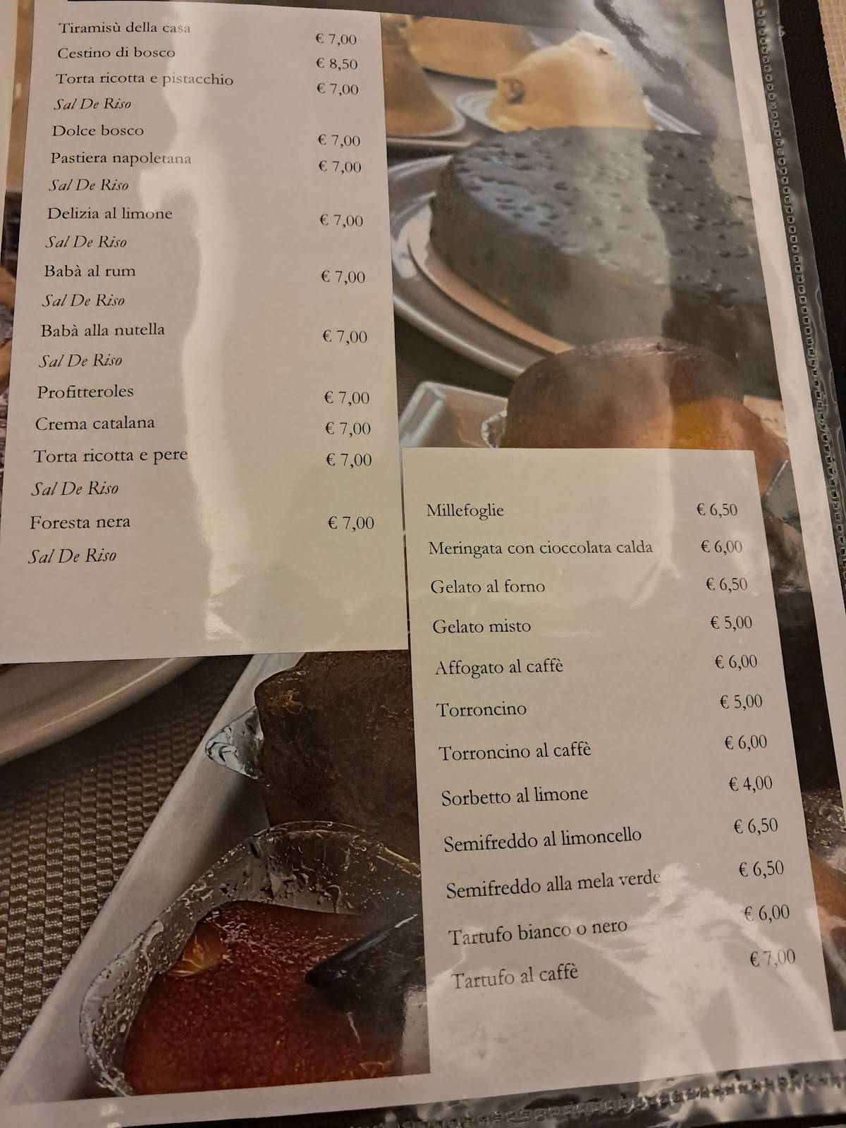 Menu di Ristorante Pizzeria La Conchiglia 