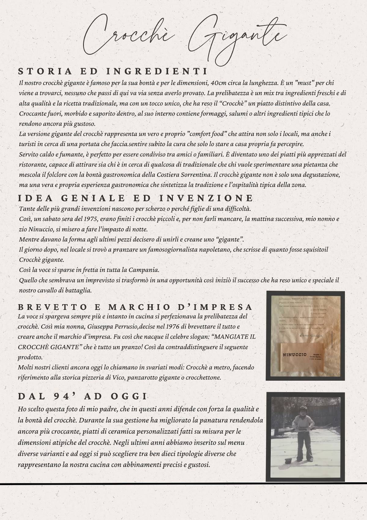 Menu di Ristorante Pizzeria Ninuccio Meta 