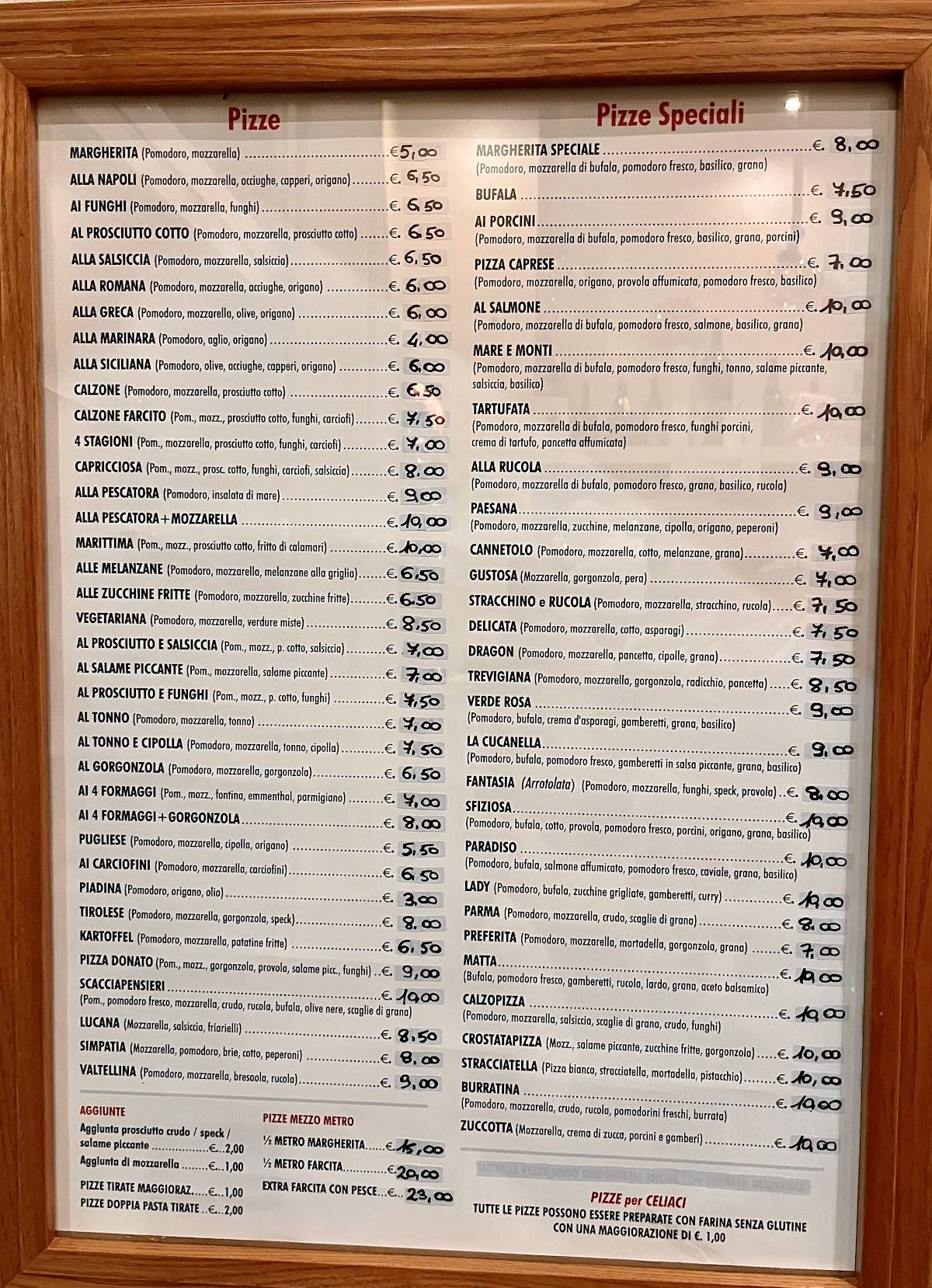 Menu di Ristorante Pizzeria Scacciapensieri 