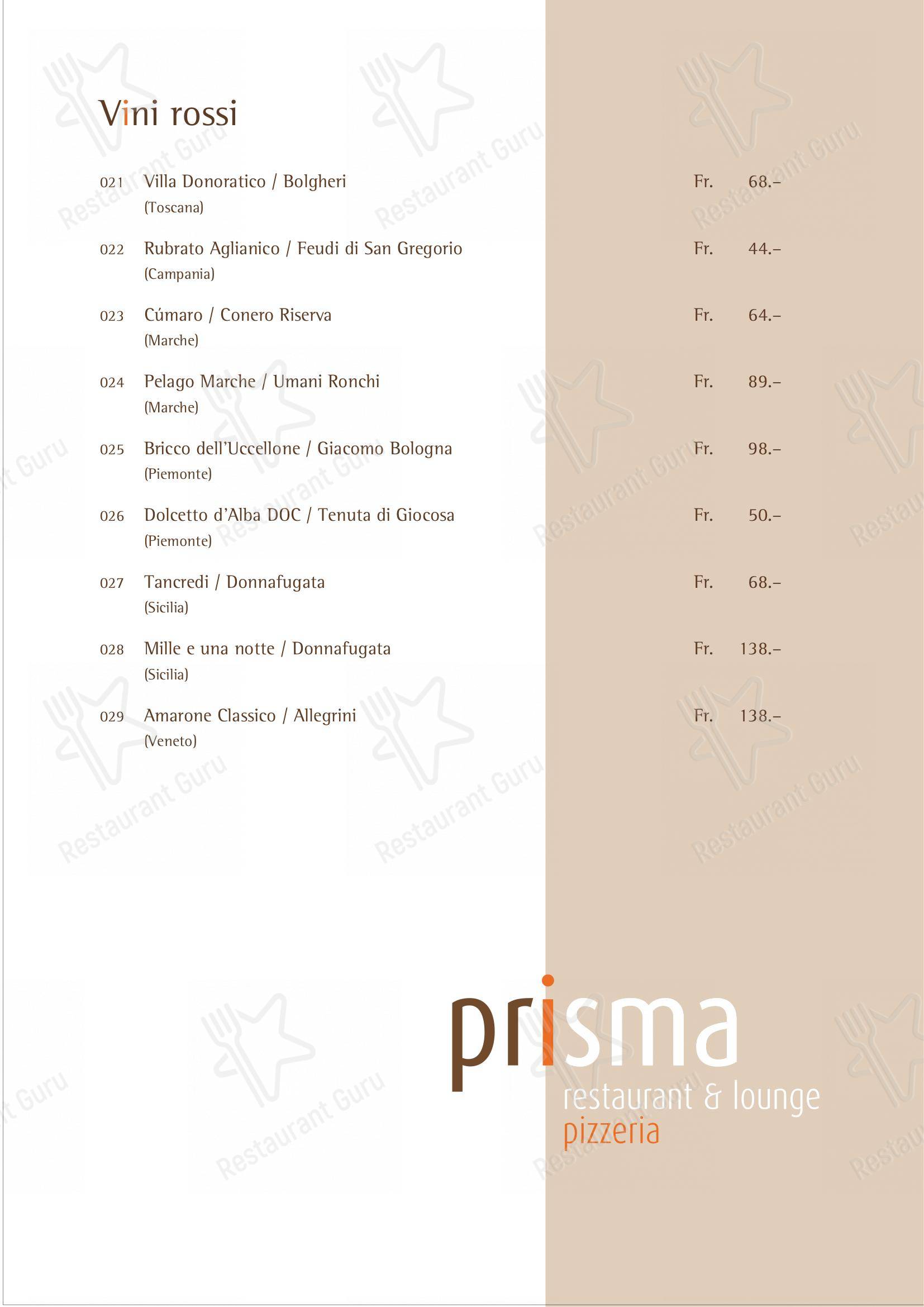 Menu di Prisma - Основное меню
