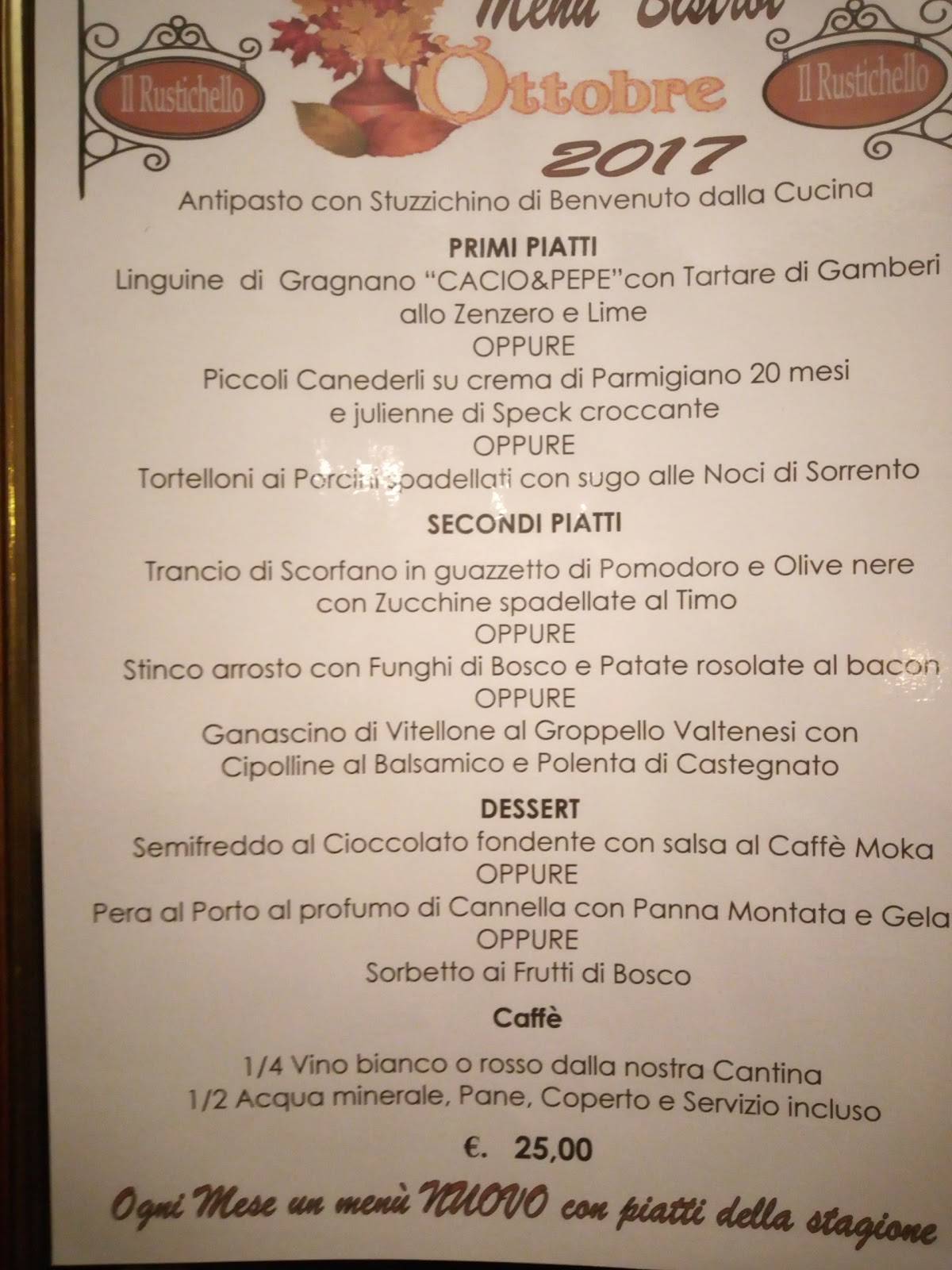 Menu di Ristorante Hotel Rustichello Lonato del Garda 