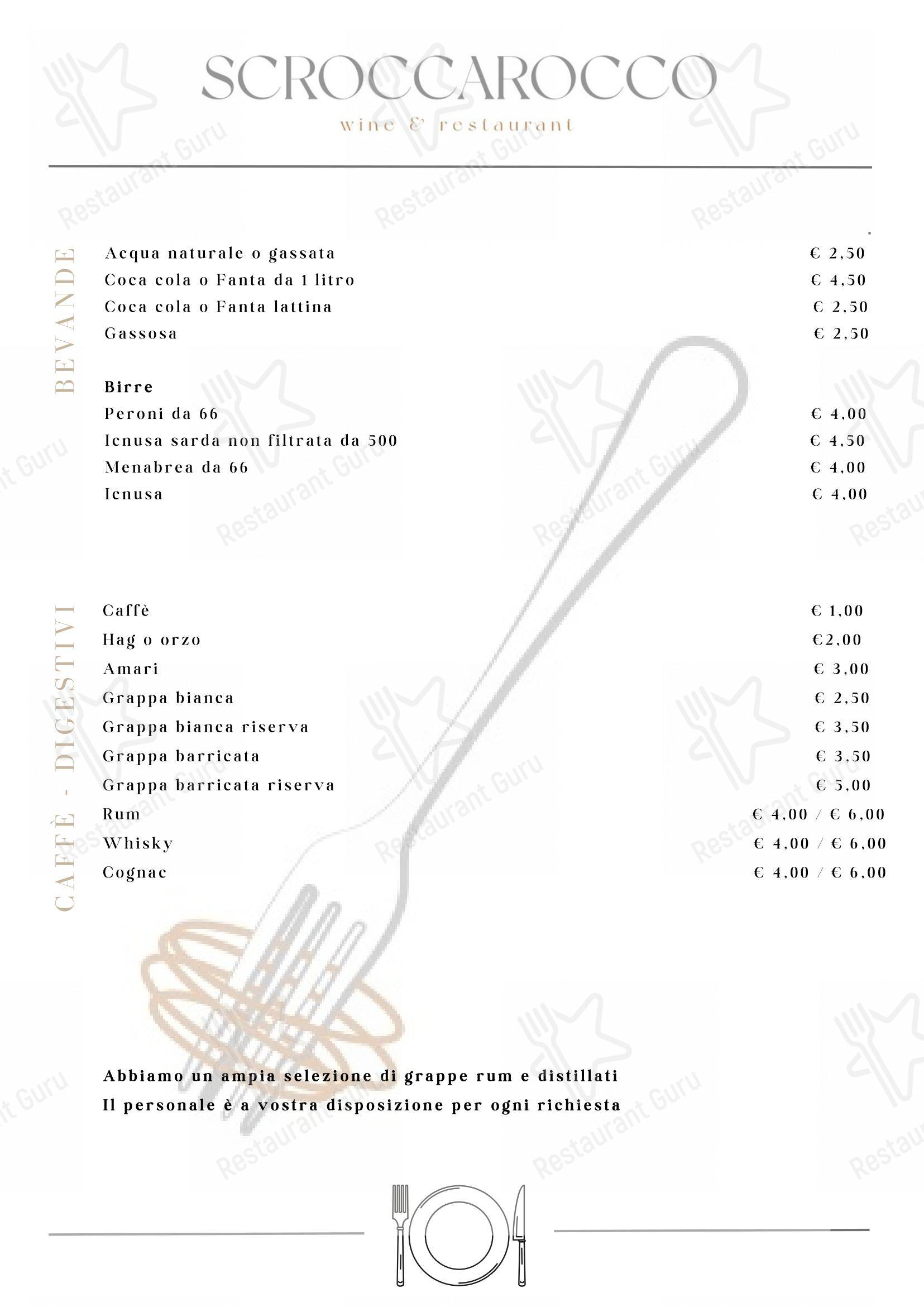 Menu per Ristorante Scroccarocco in Segni