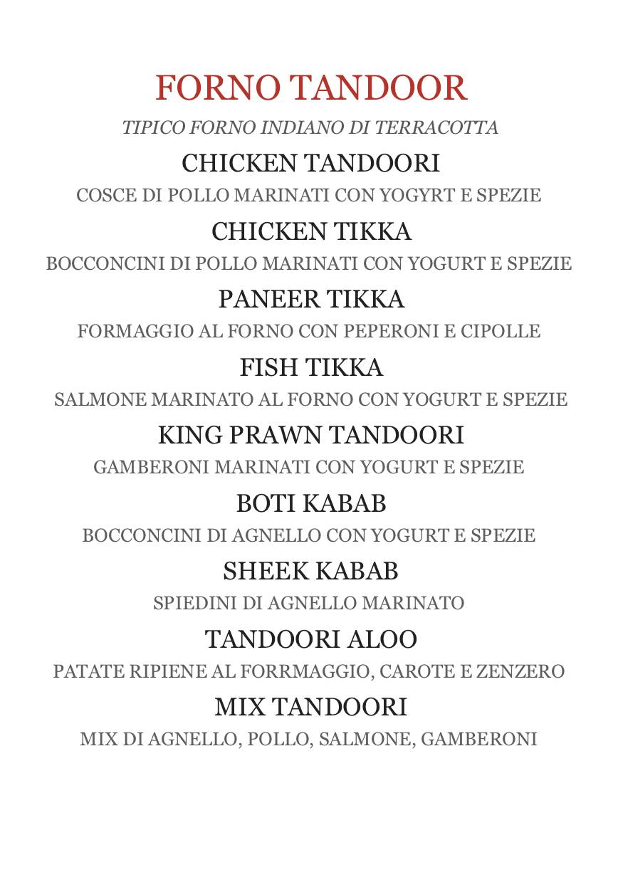 Menu di Ristorante Shiva Chiasso 