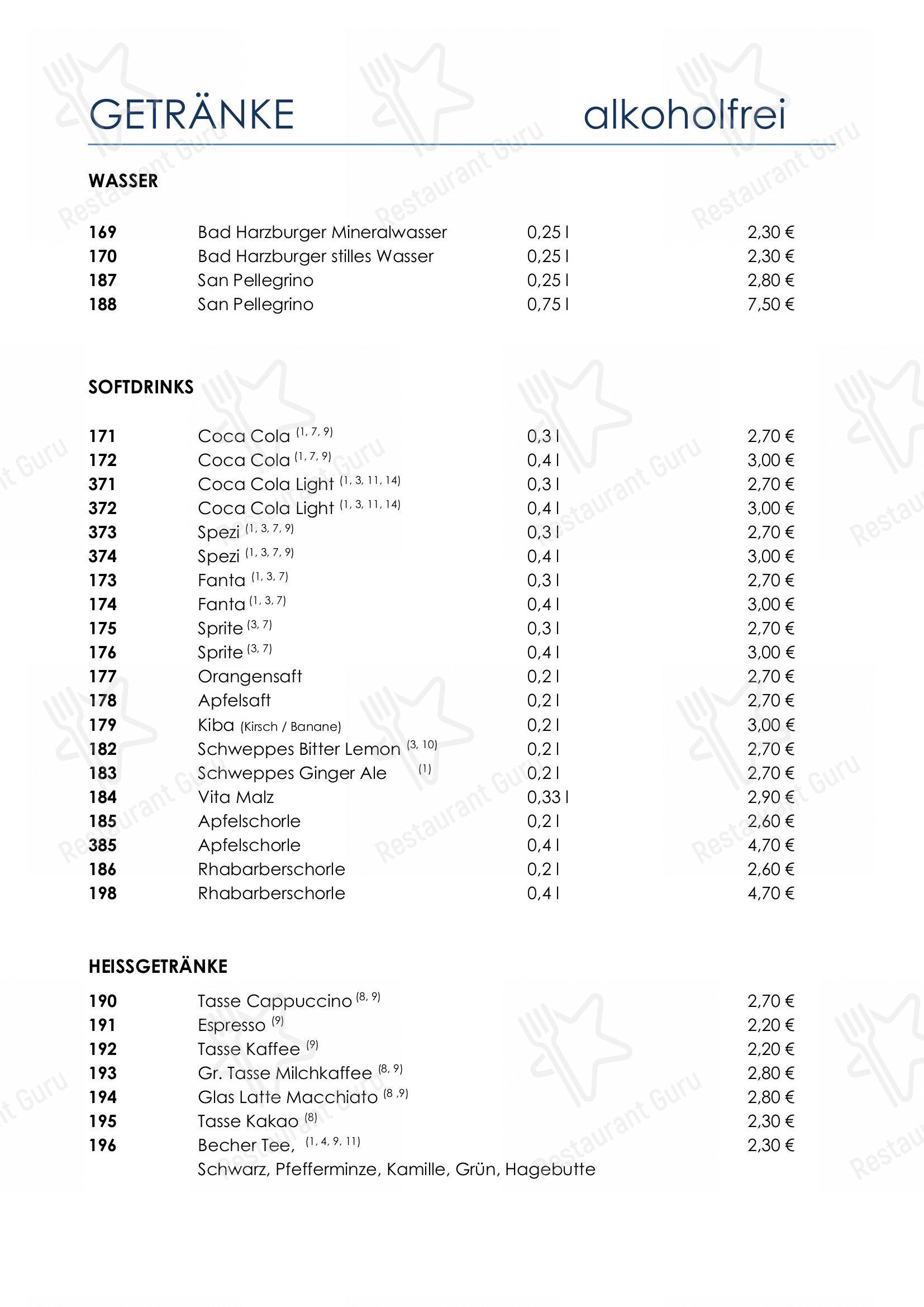 Ristorante Toscanini dans Hanovre - Menu bar