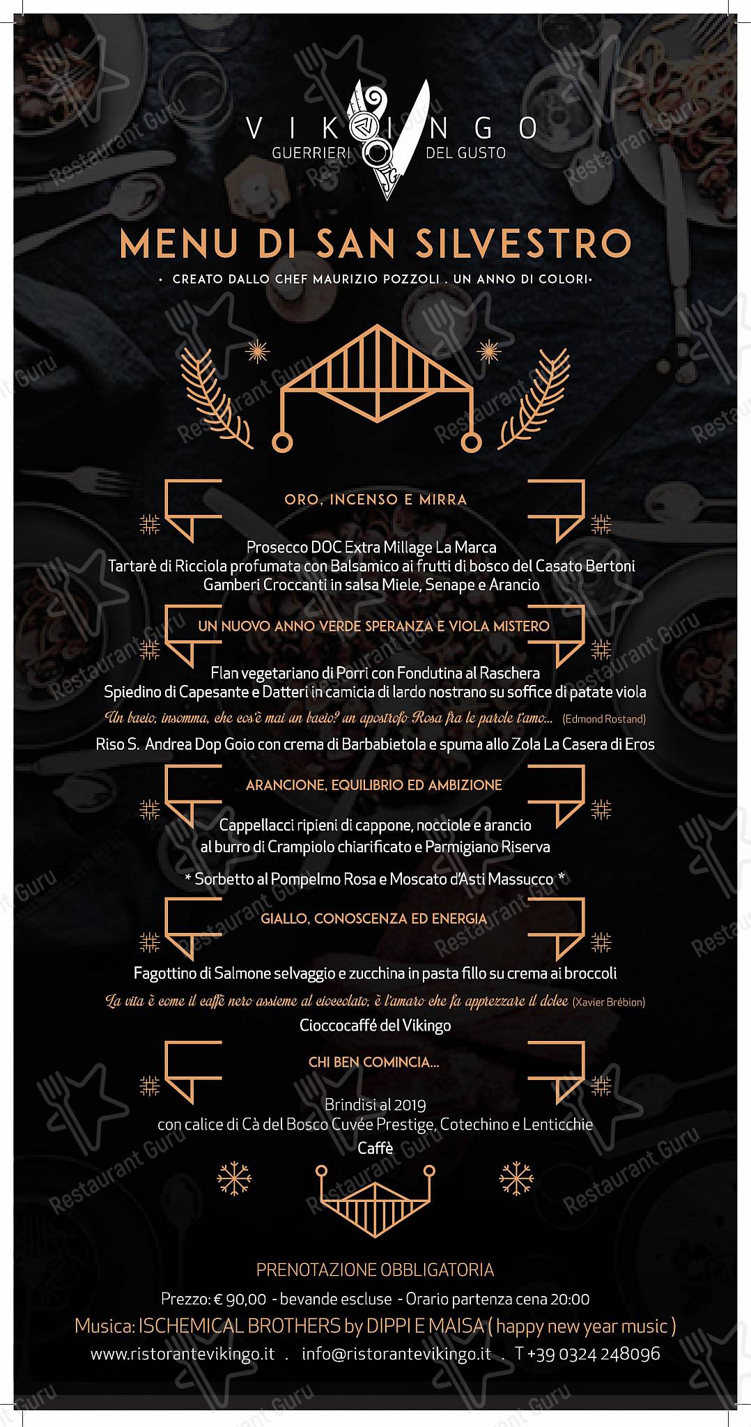 Dinner Menu per Ristorante Vikingo ristorante