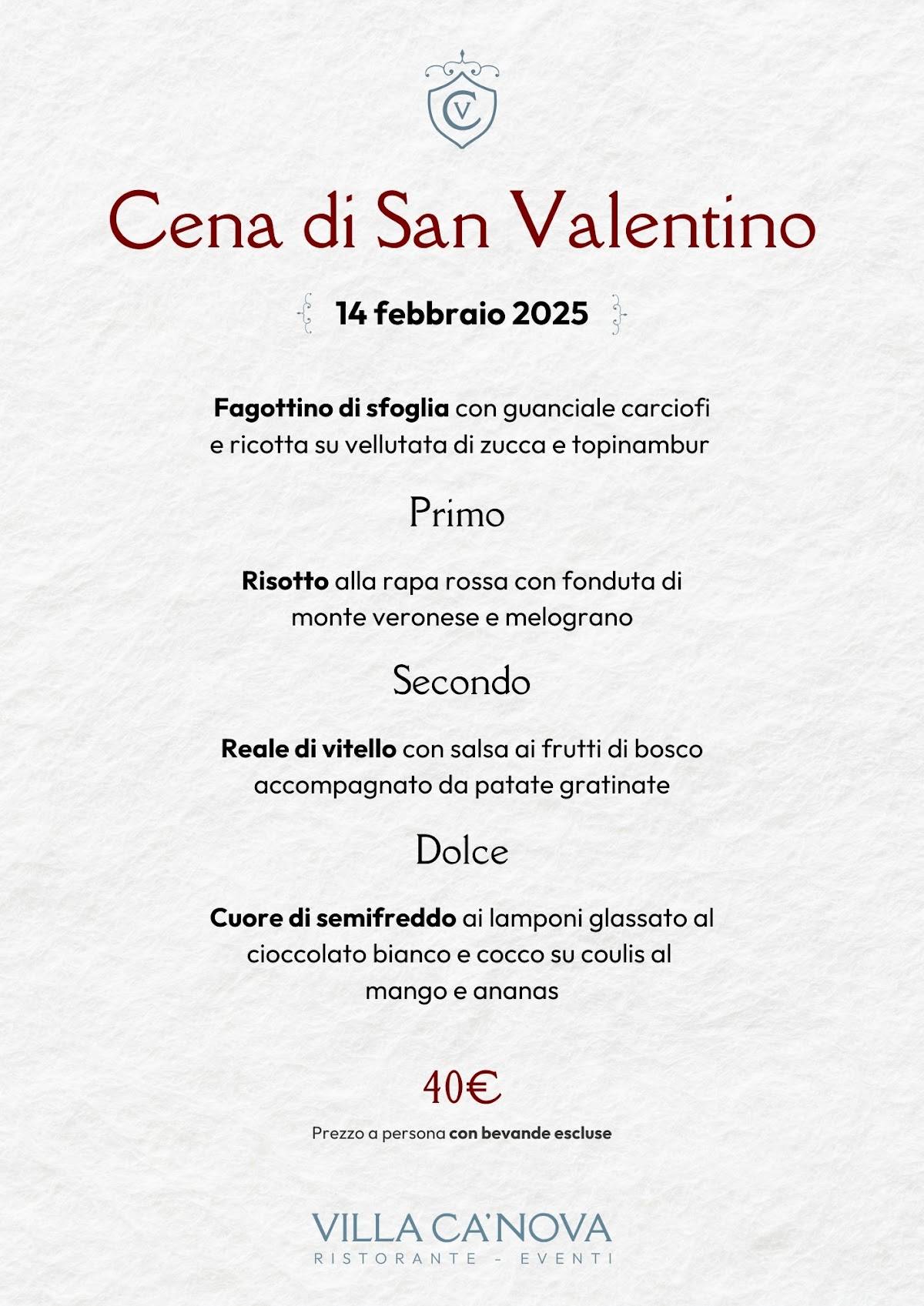 Menu di Villa CàNova 