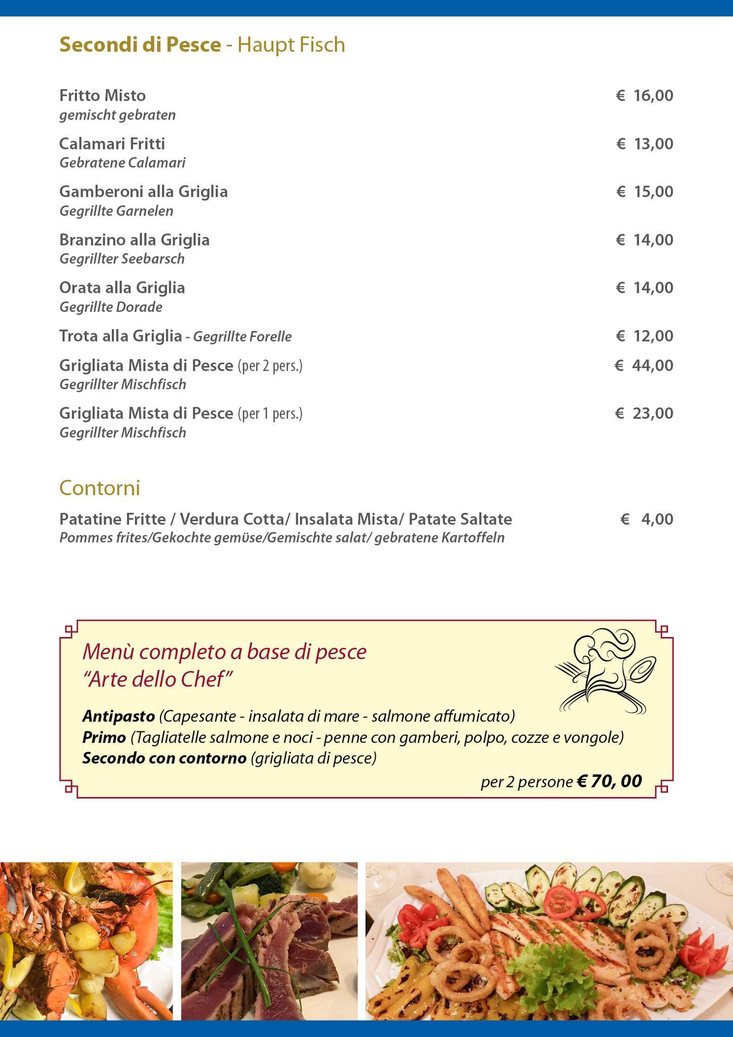 Menu di Ristorante alla Staffa 
