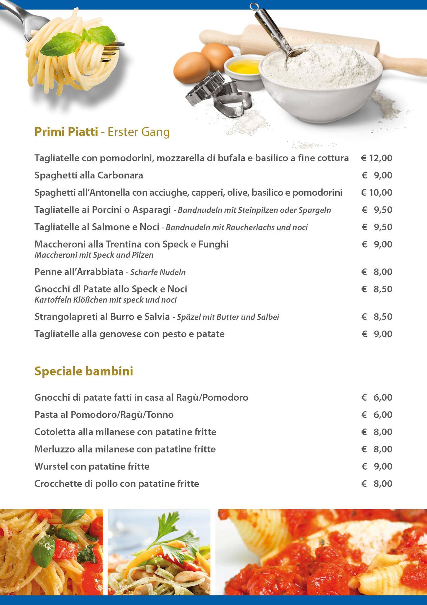 Menu di Ristorante alla Staffa 