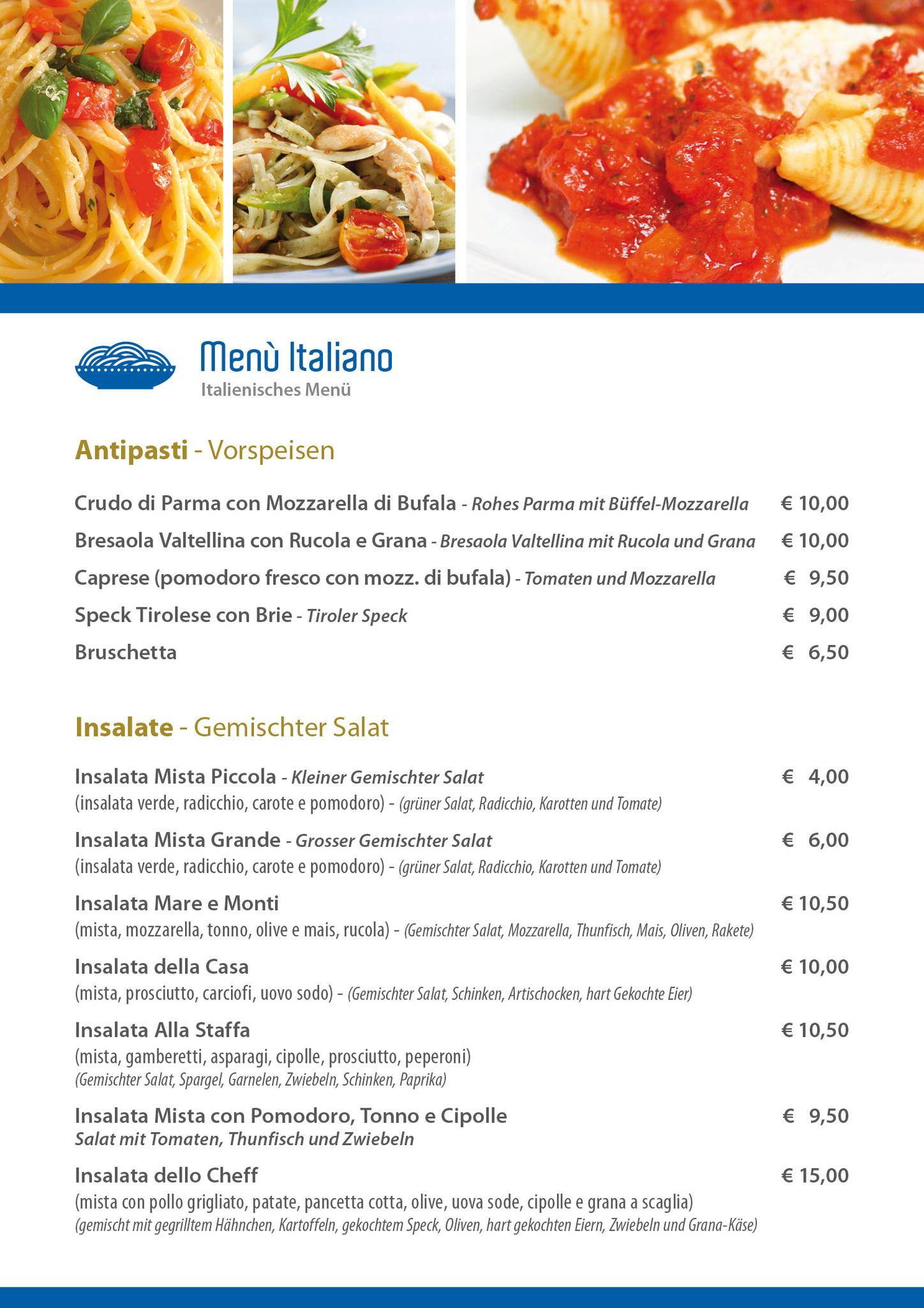 Menu di Ristorante alla Staffa 