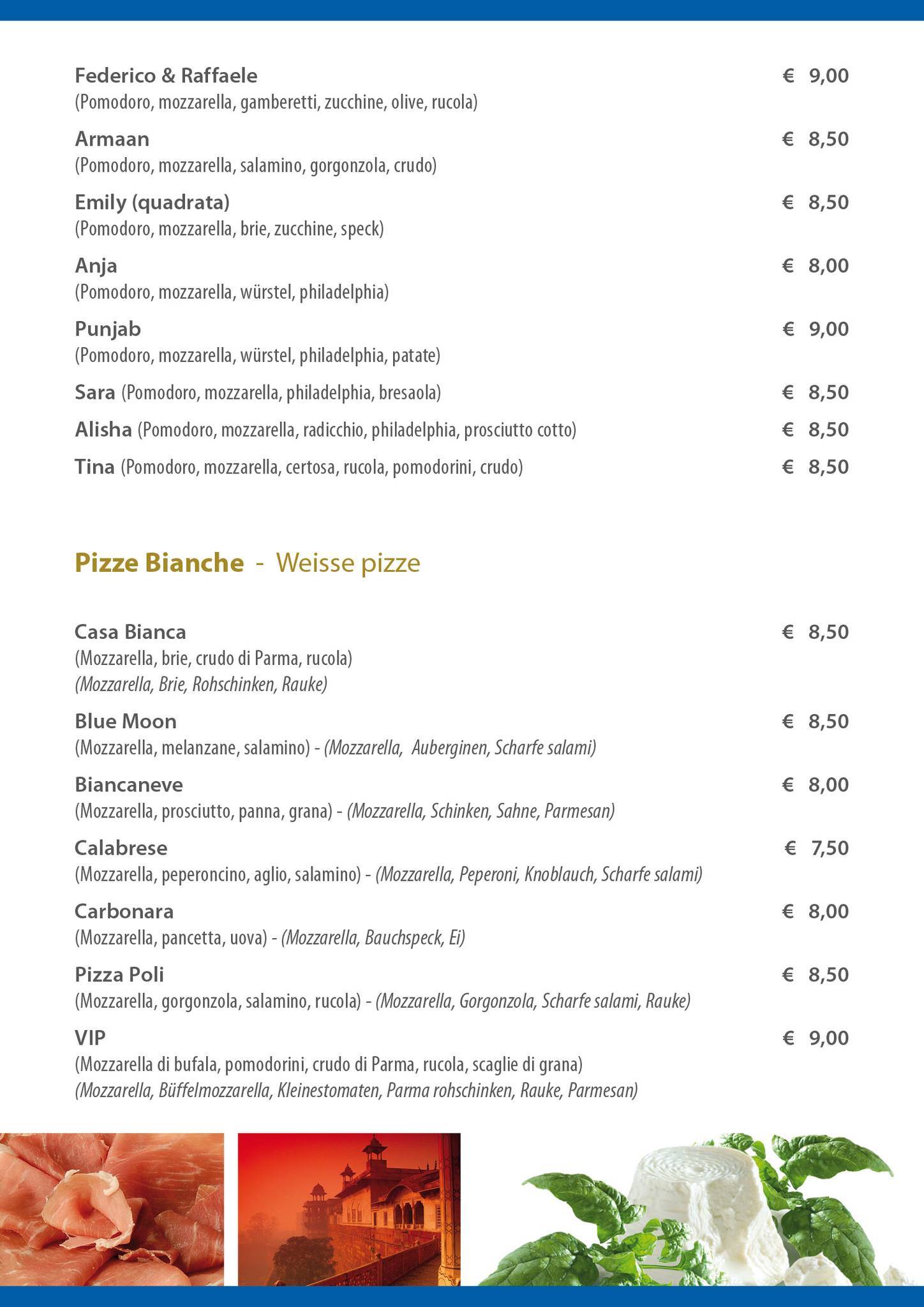 Menu di Ristorante alla Staffa 