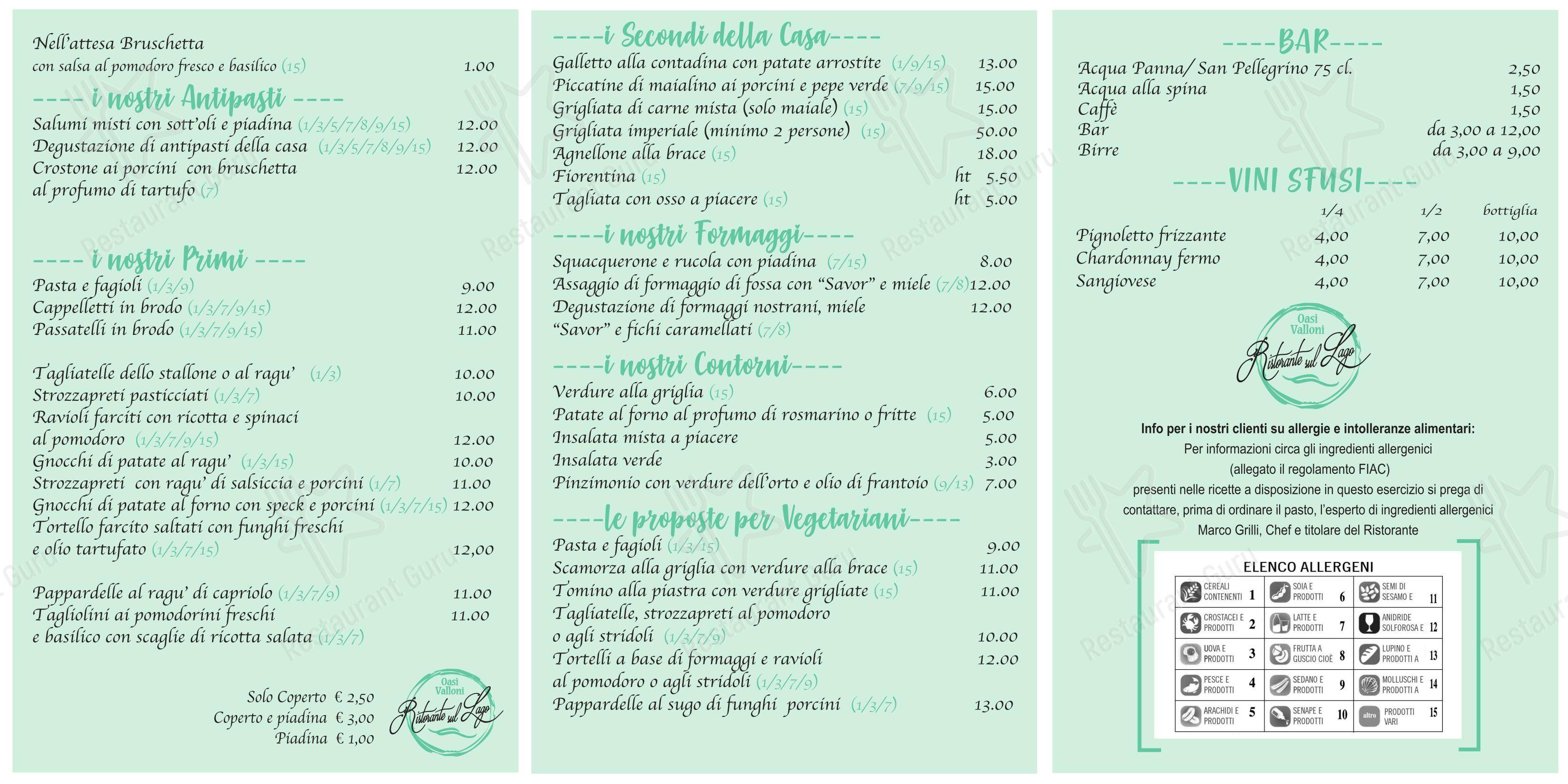 Ristorante sul Lago da Marco e Barbara in Cesenatico - Menu