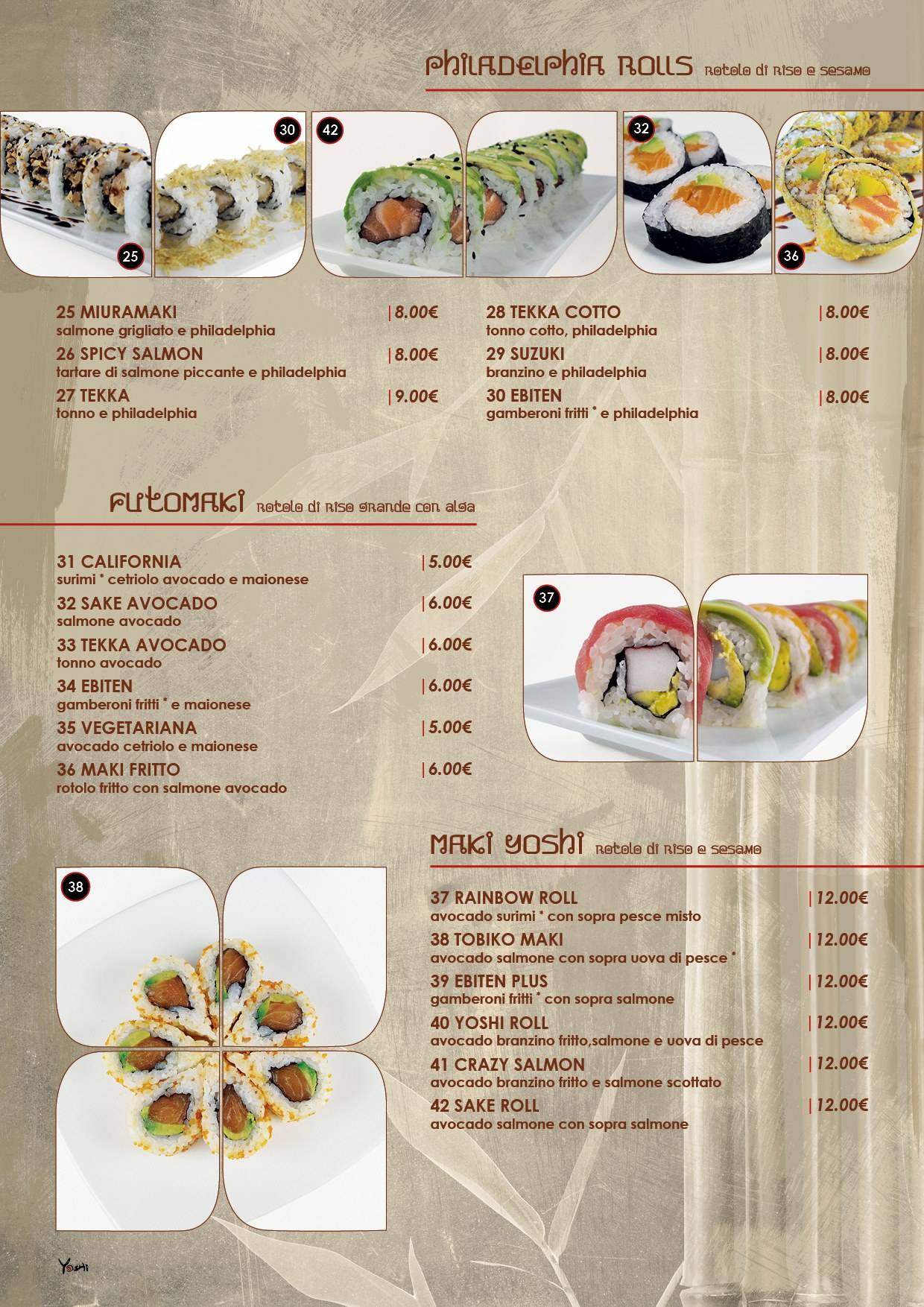 Menu di Yoshi 