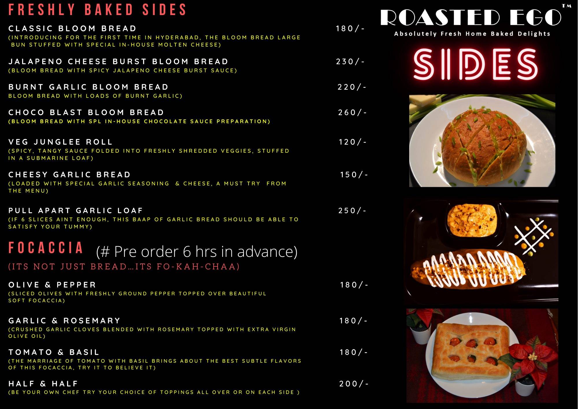 Roasted Ego menu