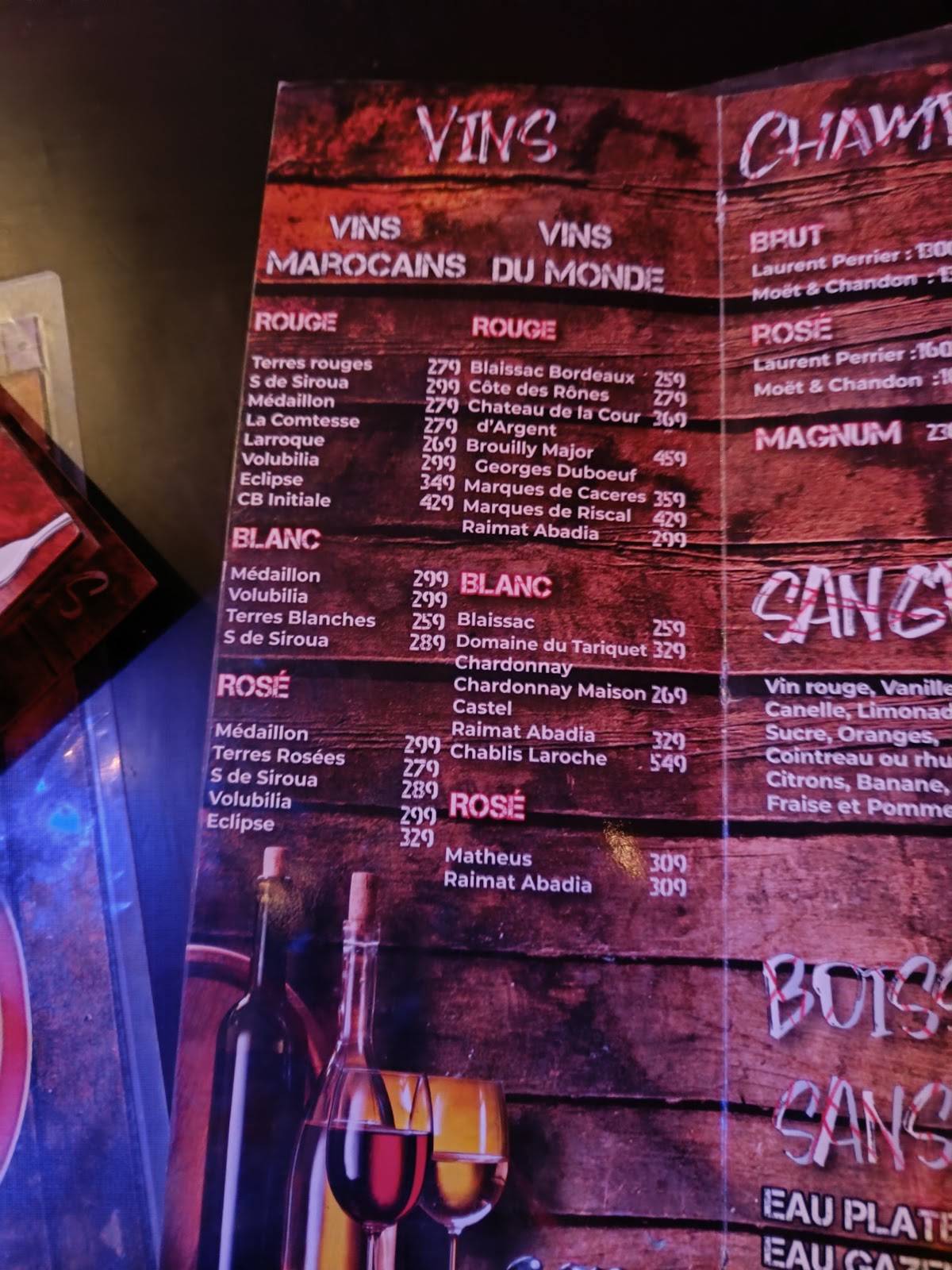 Menu de Rockers
