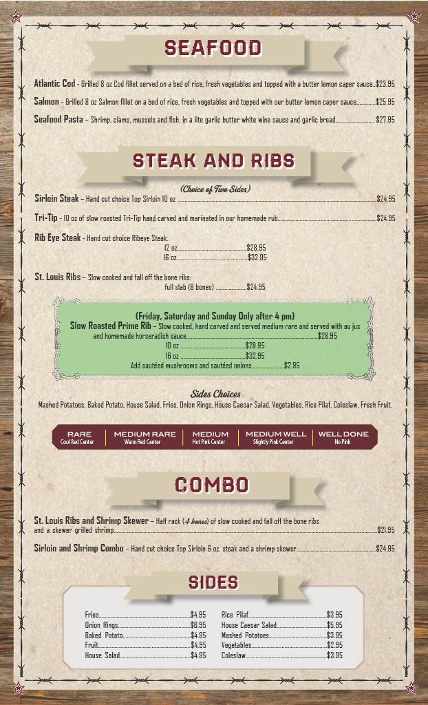 Menu At Rocking K Ranch Pub & Bar, Hemet