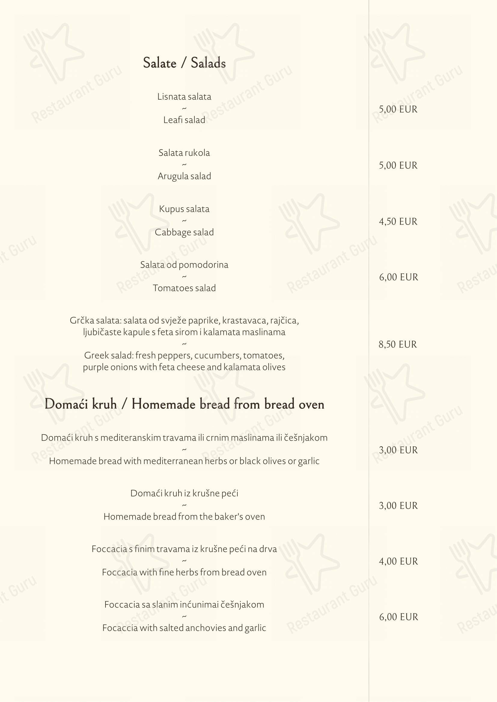 Roko in Abbazia - Menu bar