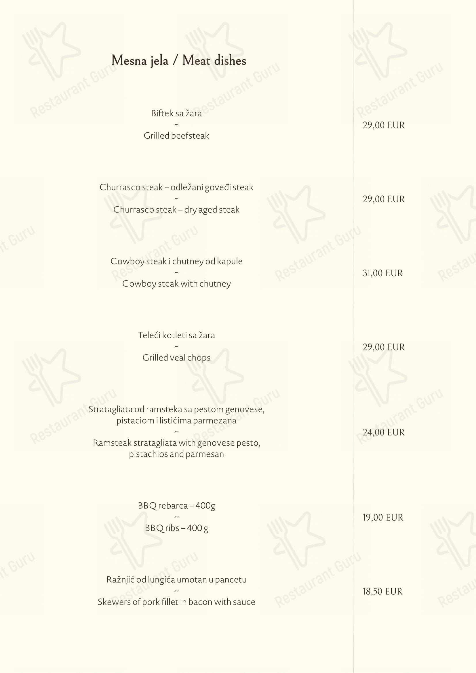 Roko in Abbazia - Menu