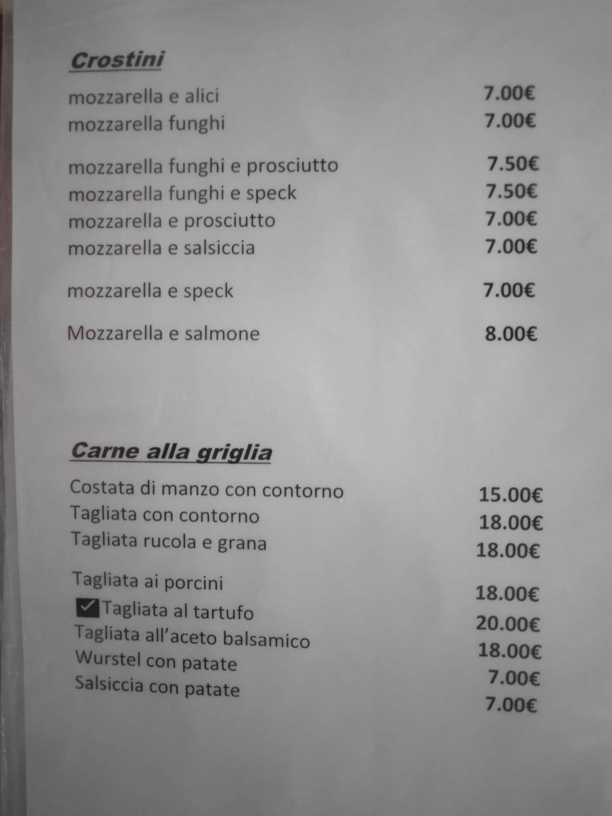 Menu di Gli Sfrontati 