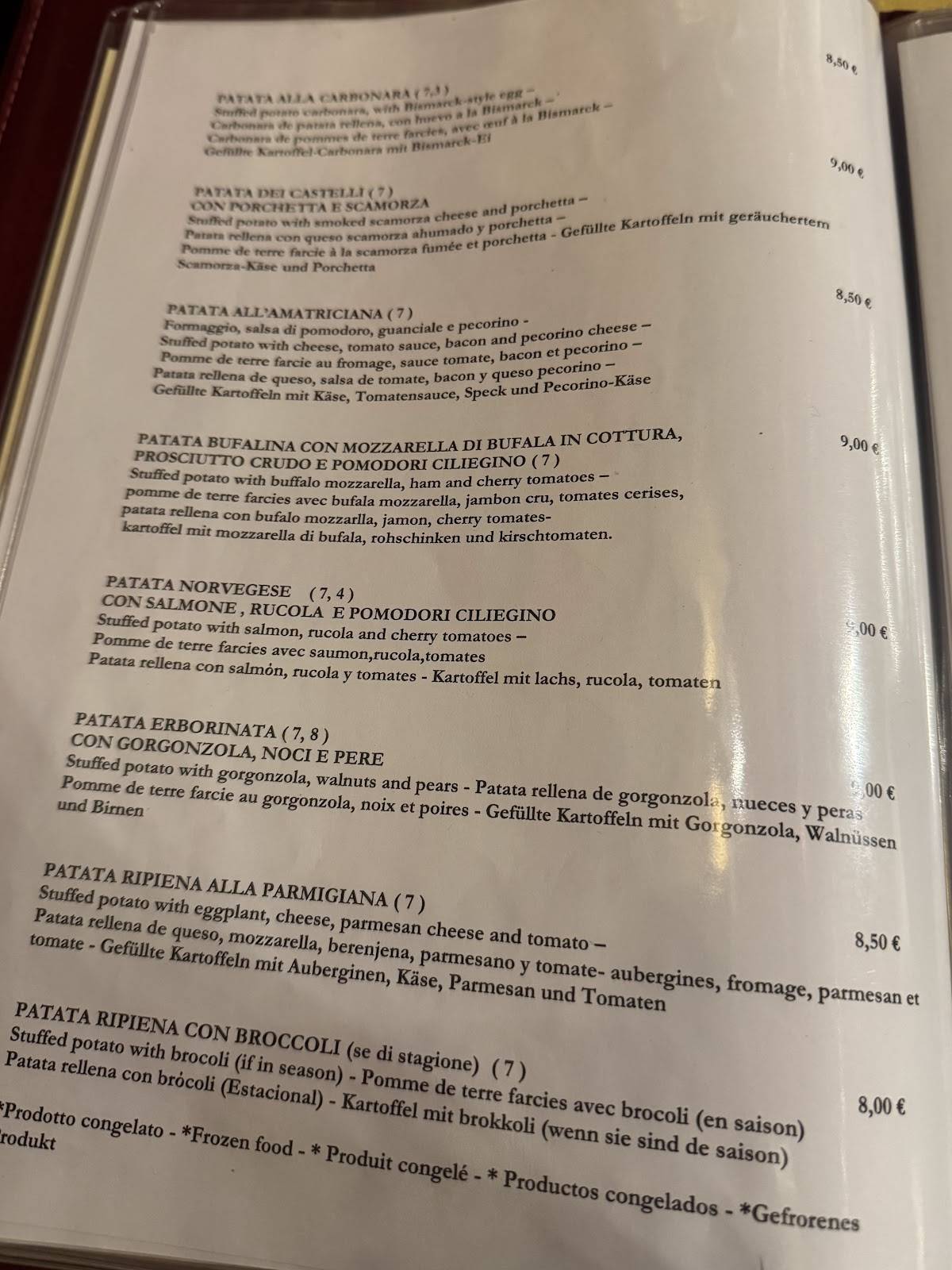 Menu de Cave Canem trattoria - pizzeria a Trastevere