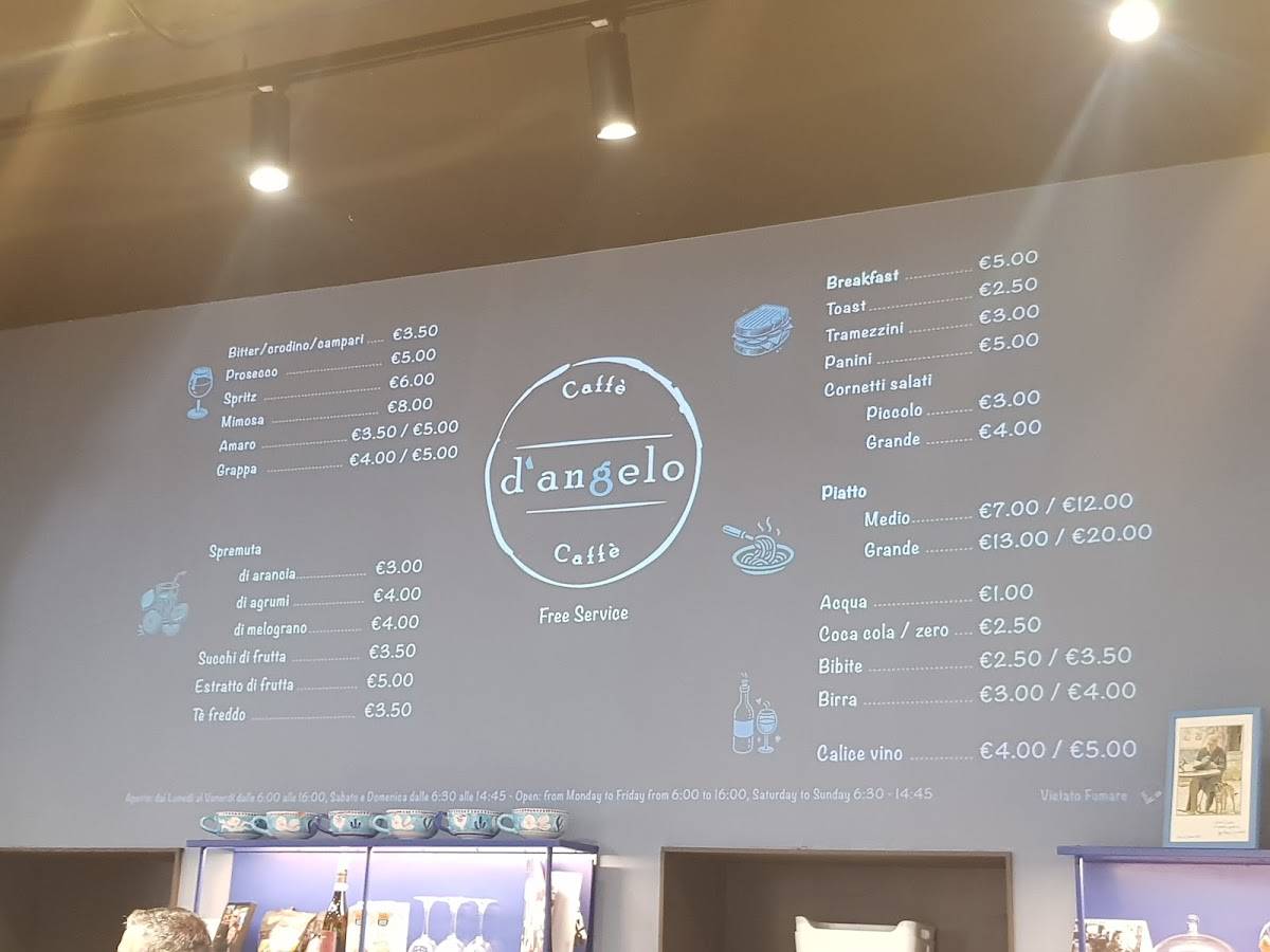 Menu di D’Angelo Caffè sq.Repubblica 