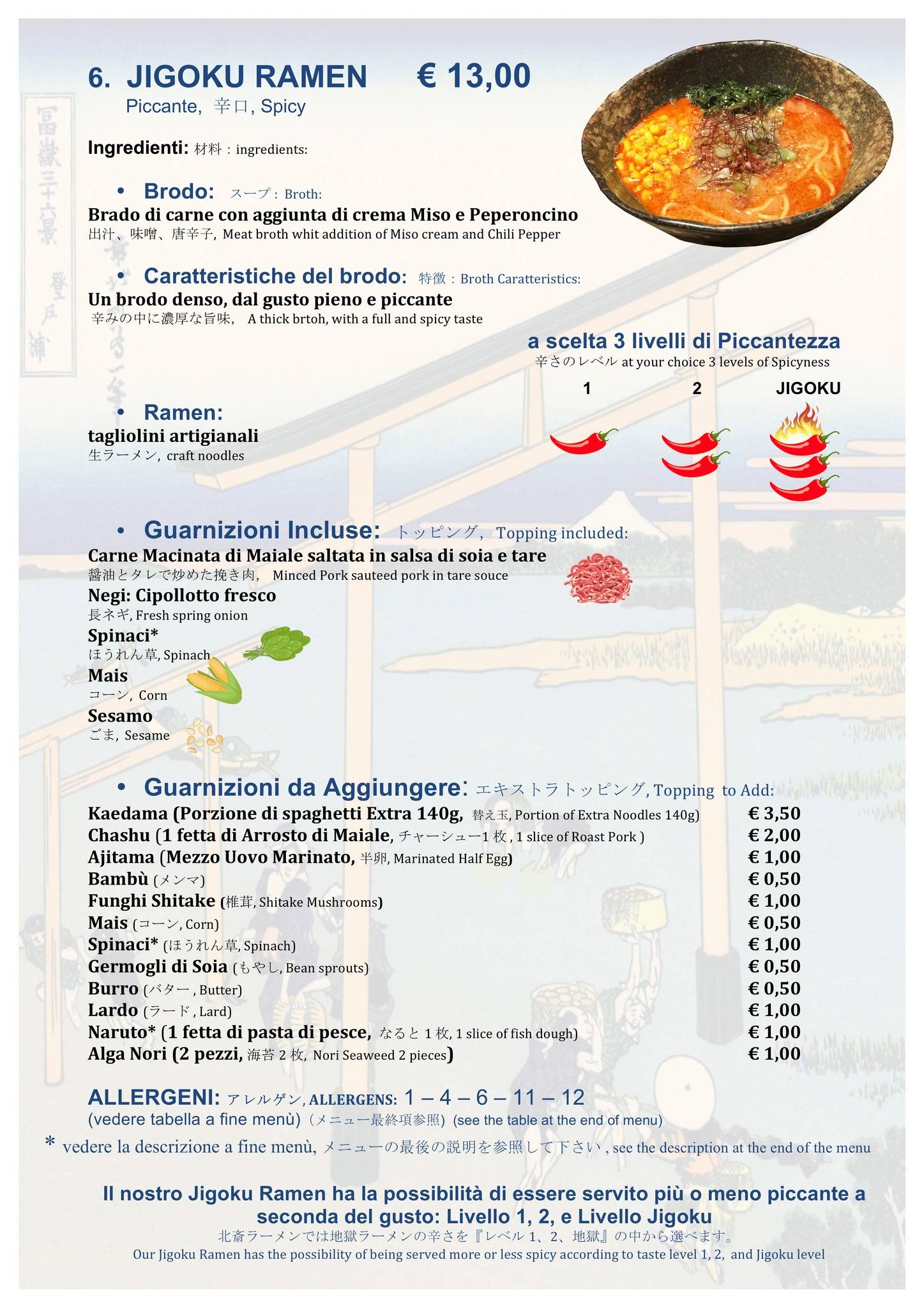 Menu di Hokusai Ramen 