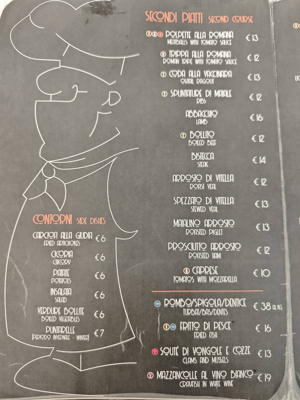 Menu di Hostaria Dino e Tony 