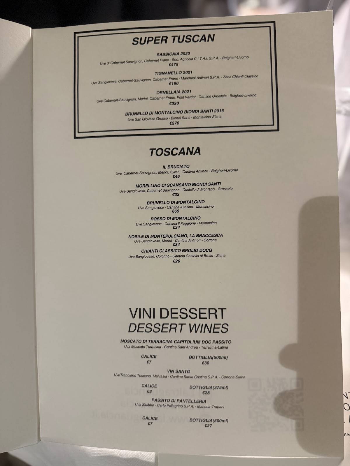 Menu di L'altra Guancia 