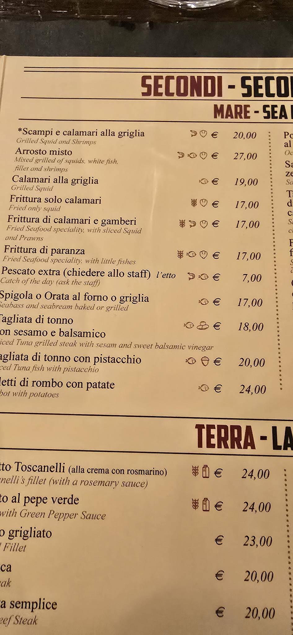 Menu di Osteria Toscanelli 