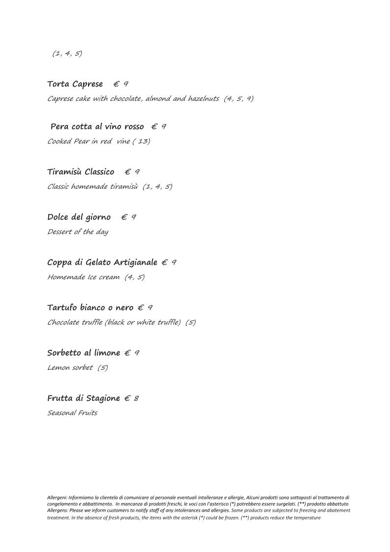 Menu di Ristorante Cotto - Dharma Group 