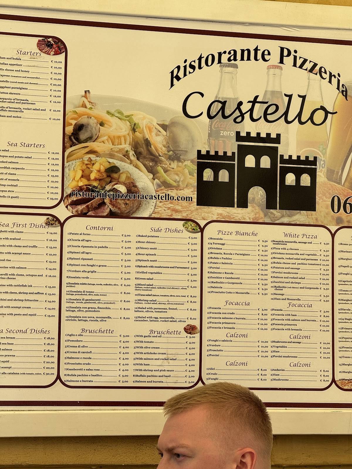 Menu de Ristorante Pizzeria Castello
